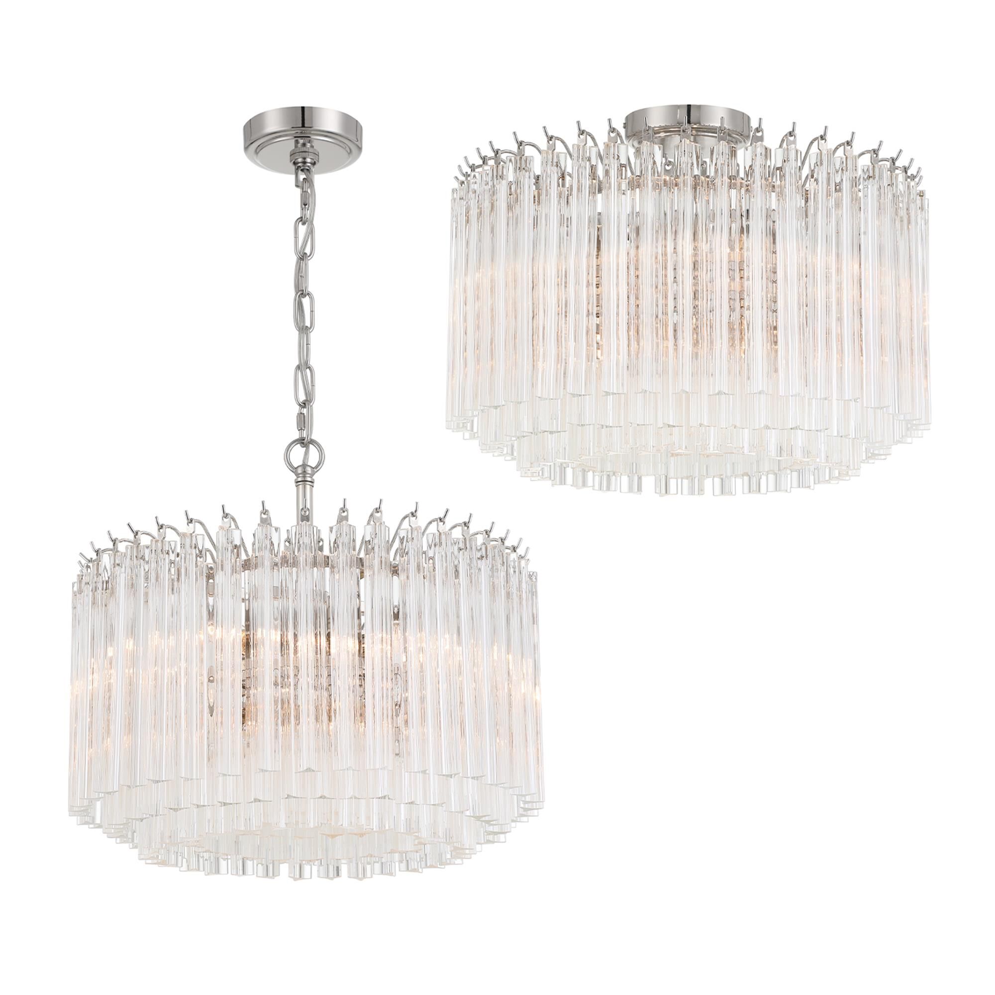 Lofton 18 Inch 5 Light Semi Flush Mount,