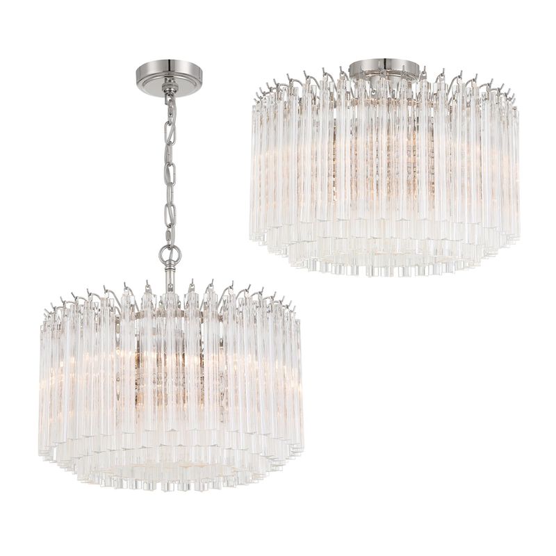 Lofton 18 Inch 5 Light Semi Flush Mount by Crystorama