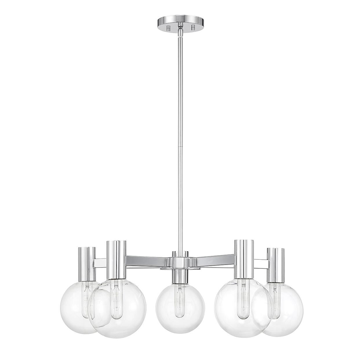 Shown in Chrome finish and Clear glass