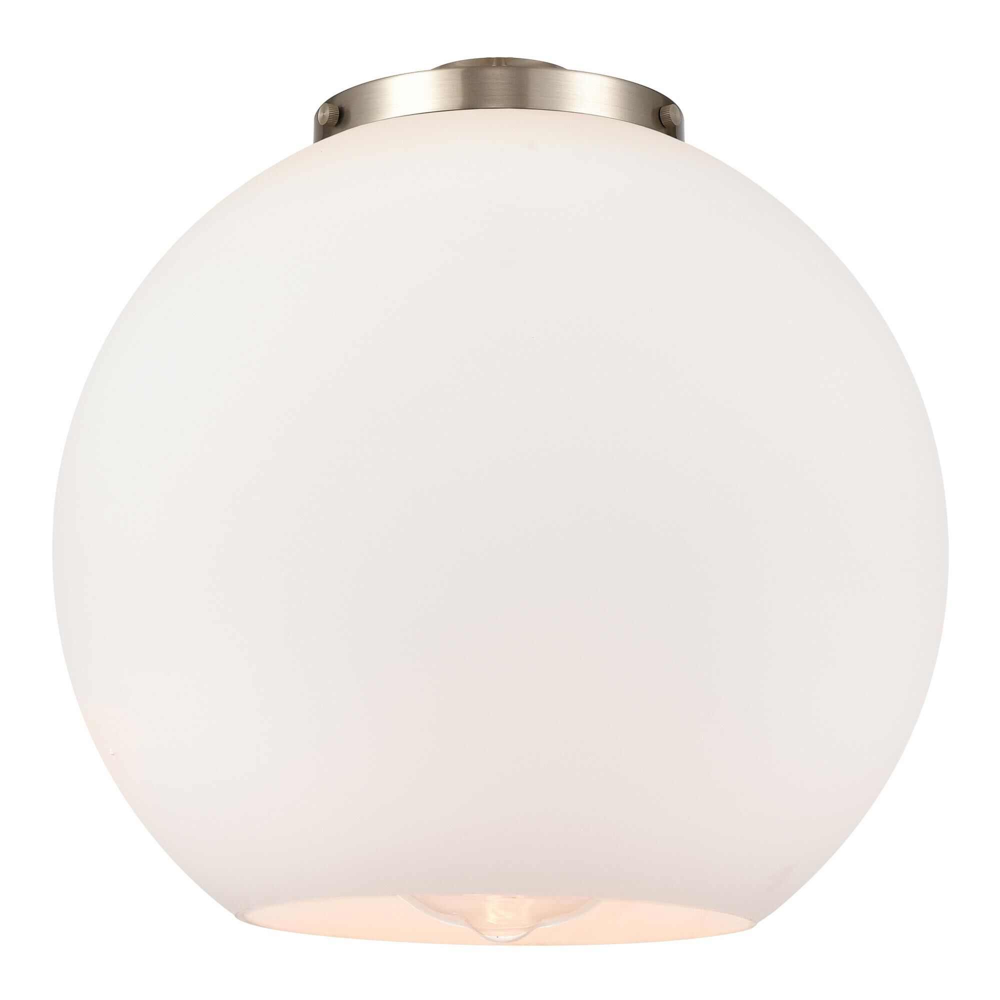 Shown in Antique Brass finish and Matte White glass