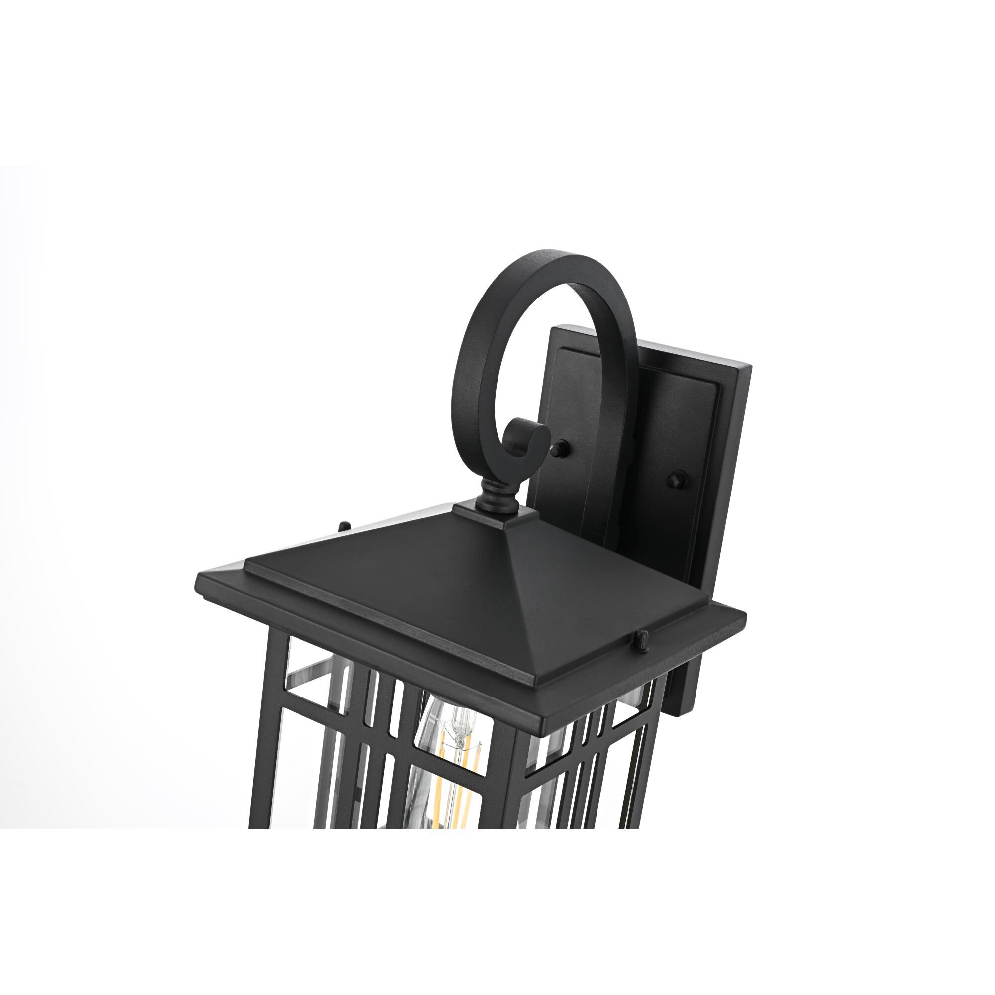 Shown in Black finish and Clear glass