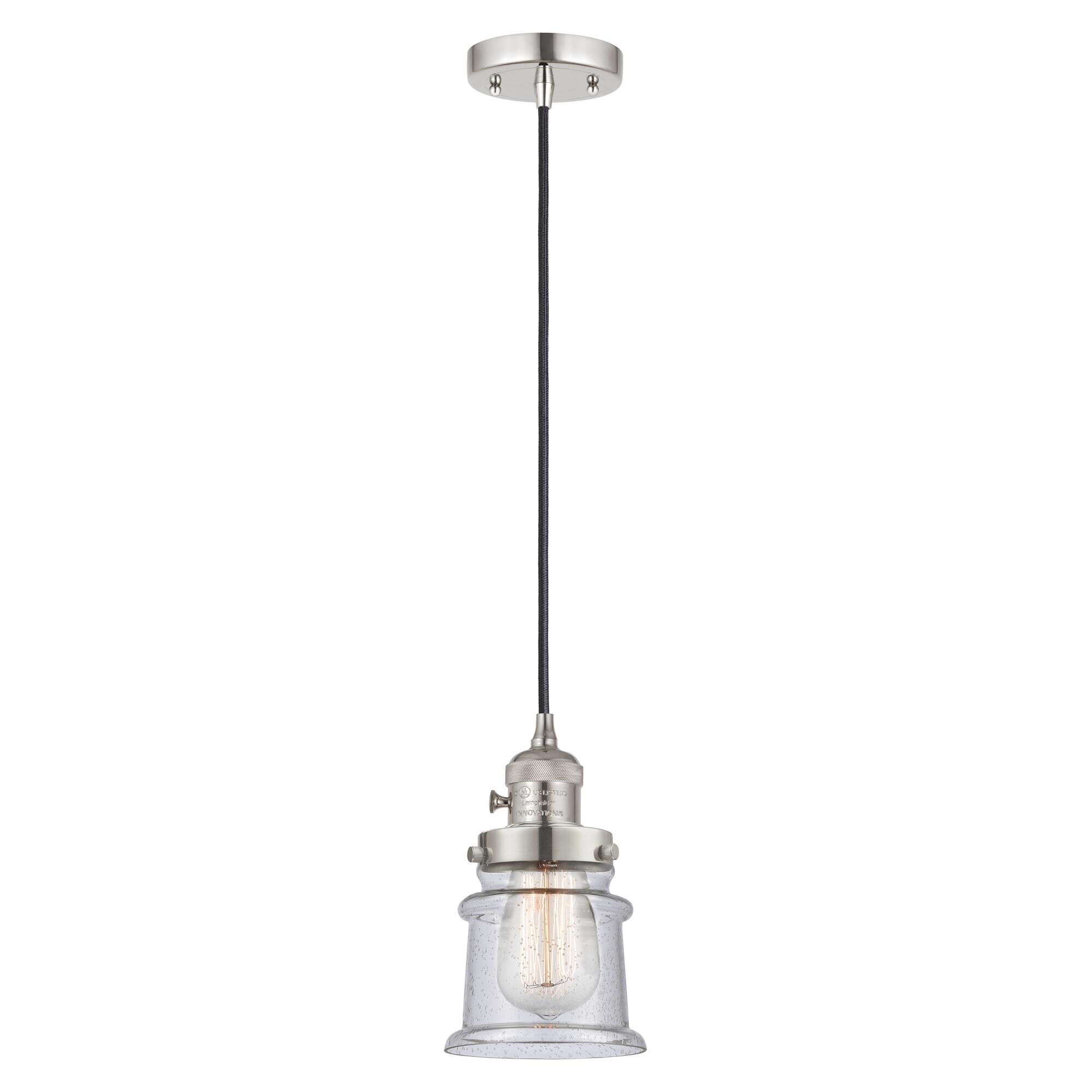 Shown in Polished Nickel finish and Seedy glass