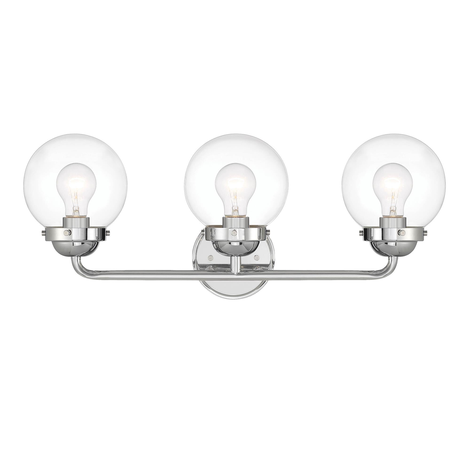 Shown in Chrome finish and Clear glass