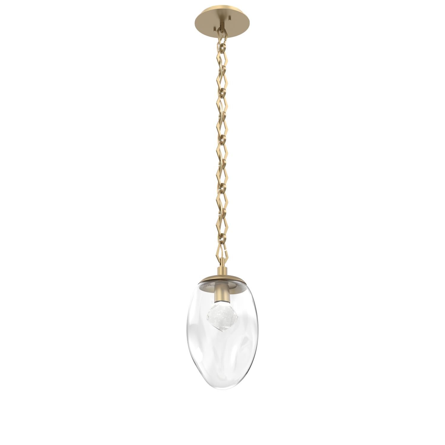 Shown in Gilded Brass finish and Clear with Faceted Gem glass