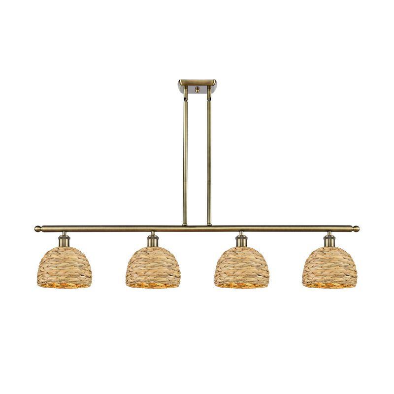 Bruno Marashlian Woven Rattan 48 Inch Linear Suspension Light by Innovations Lighting