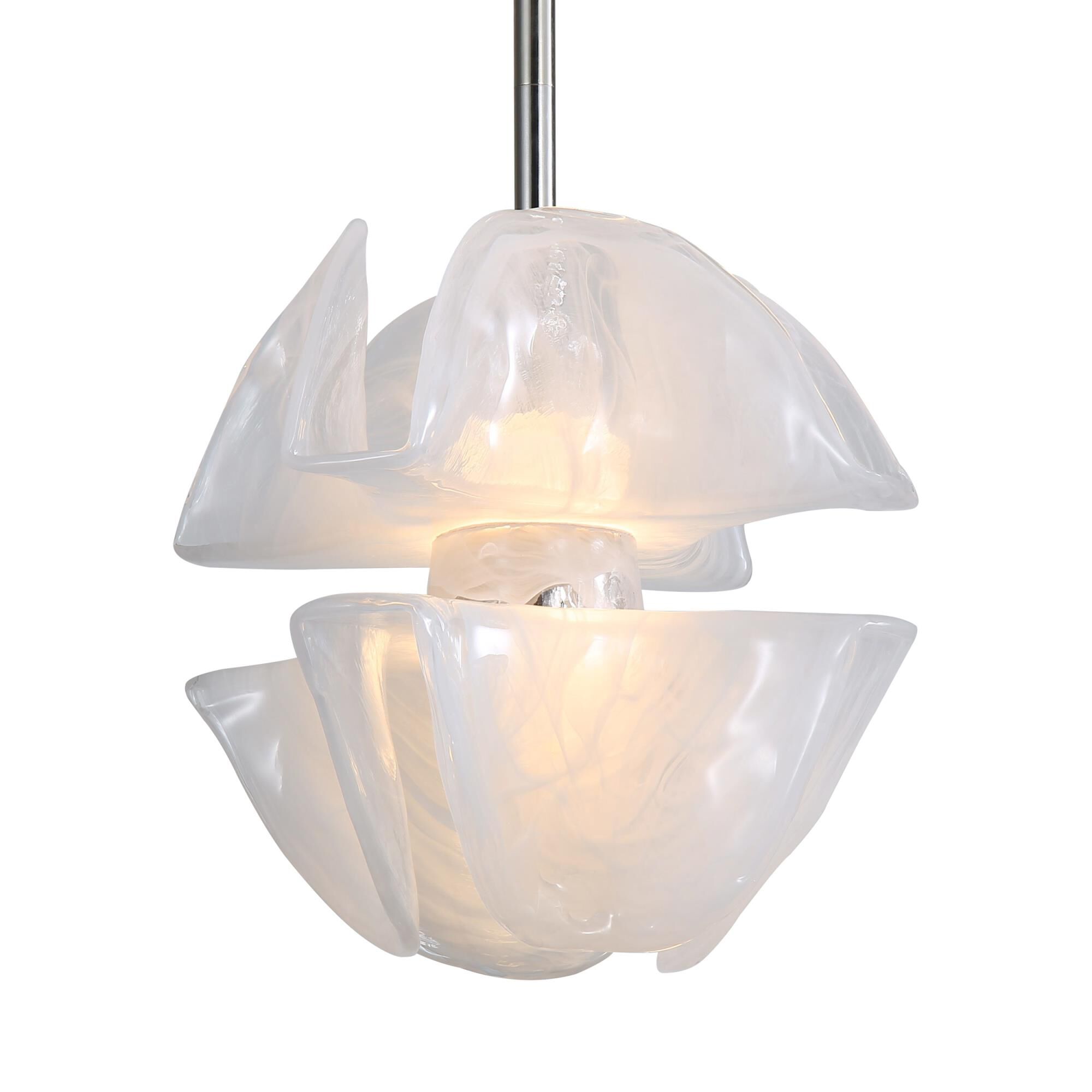 Shown in Polished Nickel finish and Icy glass