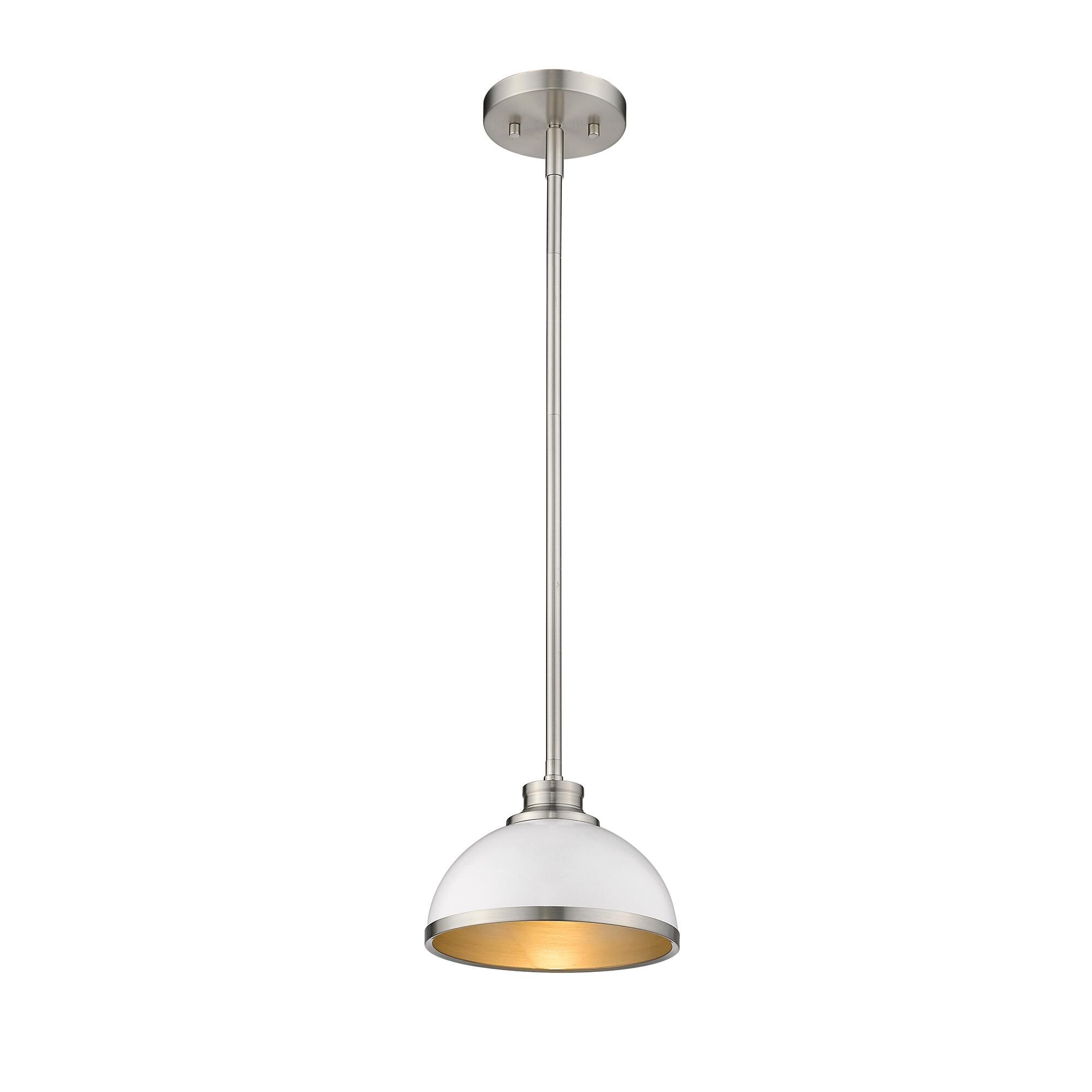 Shown in Brushed Nickel finish and Steel glass and Steel shade