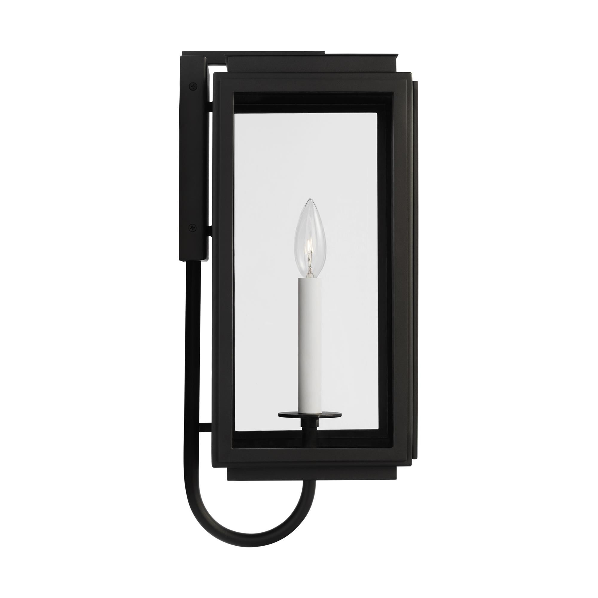 Shown in Textured Black finish and Clear Glass Panels shade