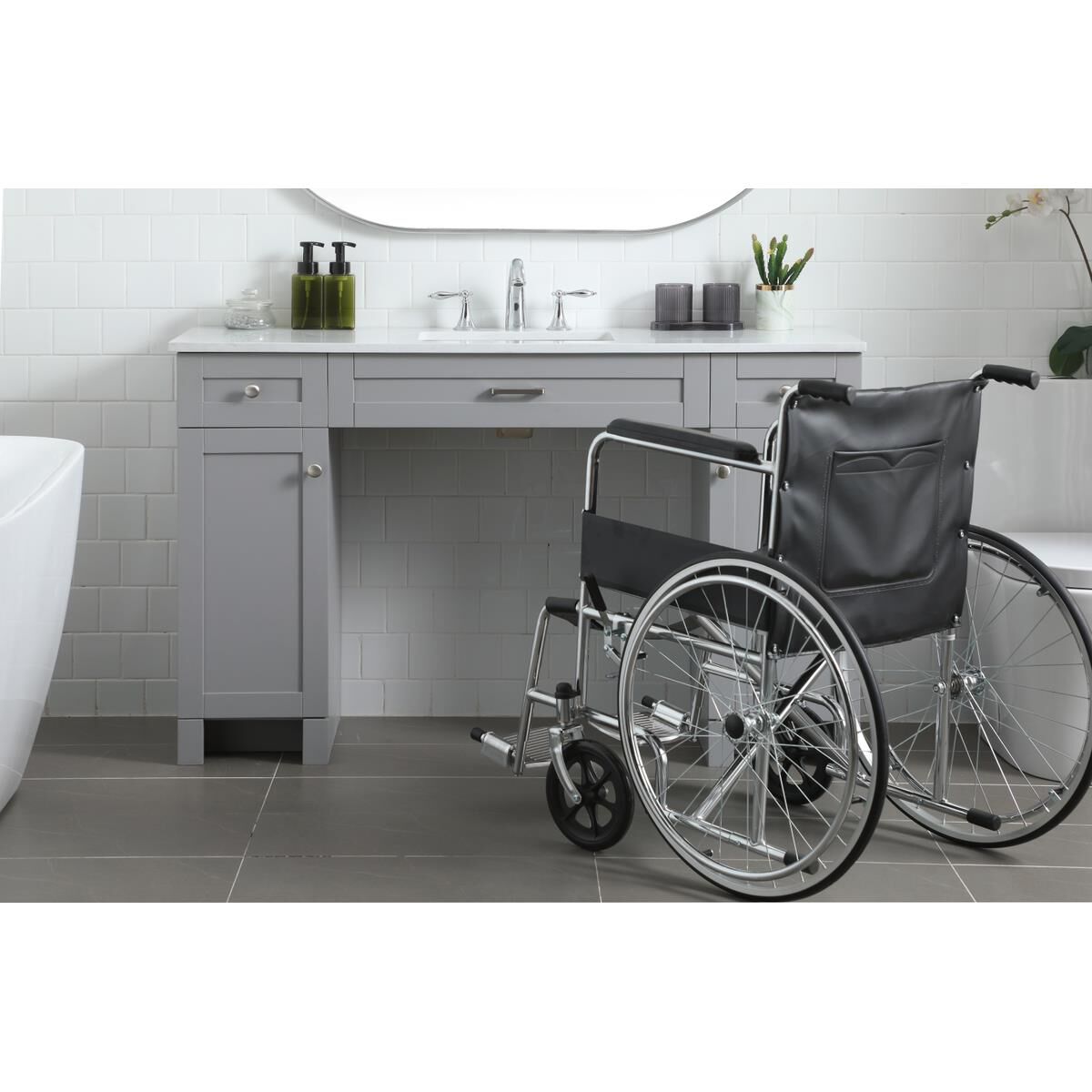 Shown in Grey finish