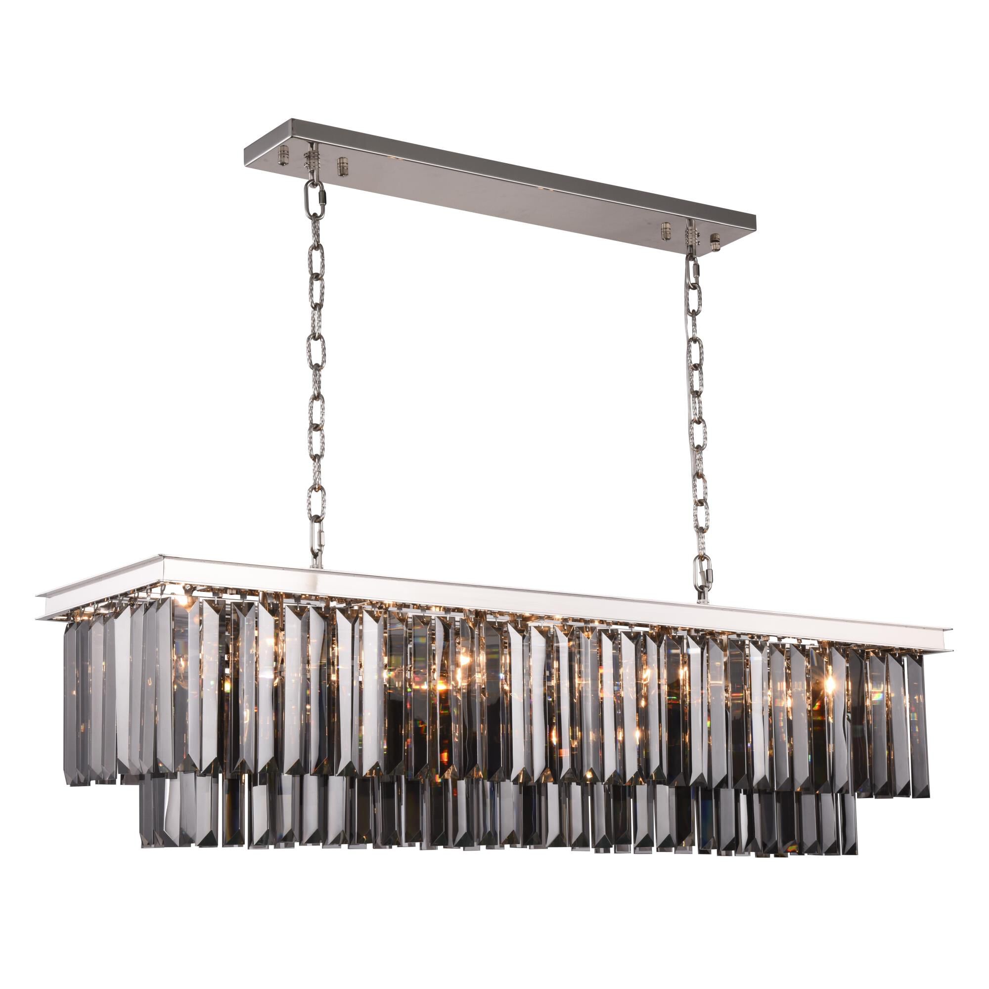 Shown in Polished Nickel finish and Royal Cut crystal and Silver Shade (Grey) accent