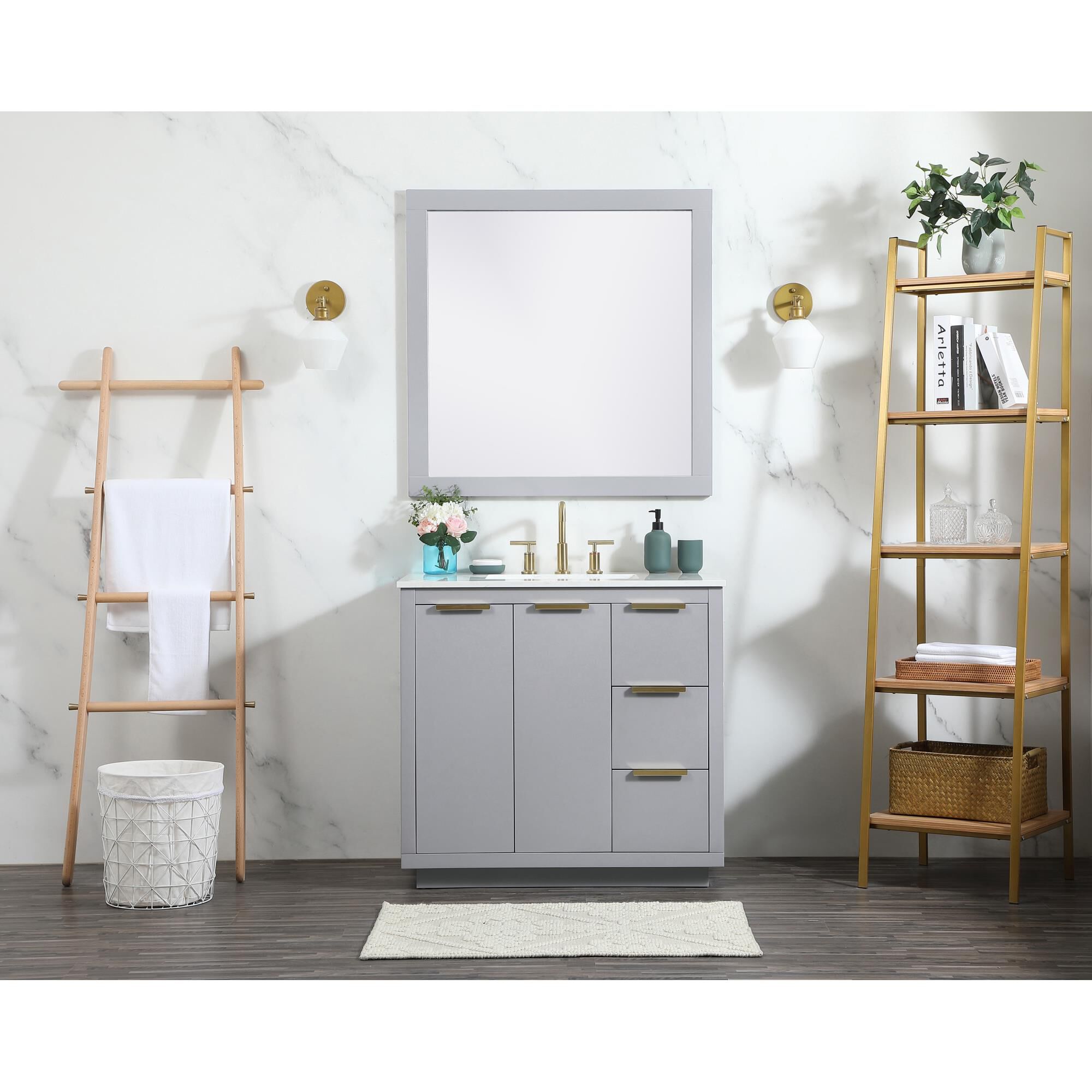 Shown in Grey finish