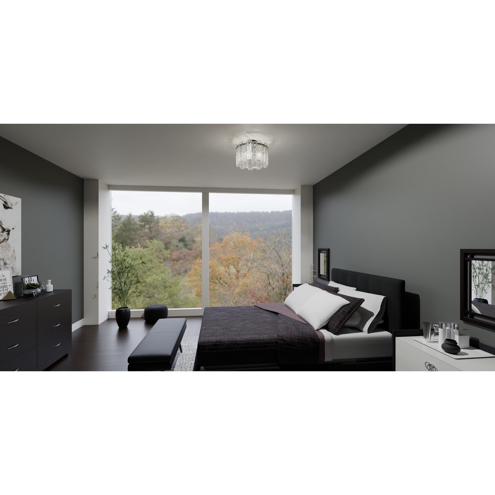 Caspian 16 Inch 4 Light Semi Flush Mount by Quoizel