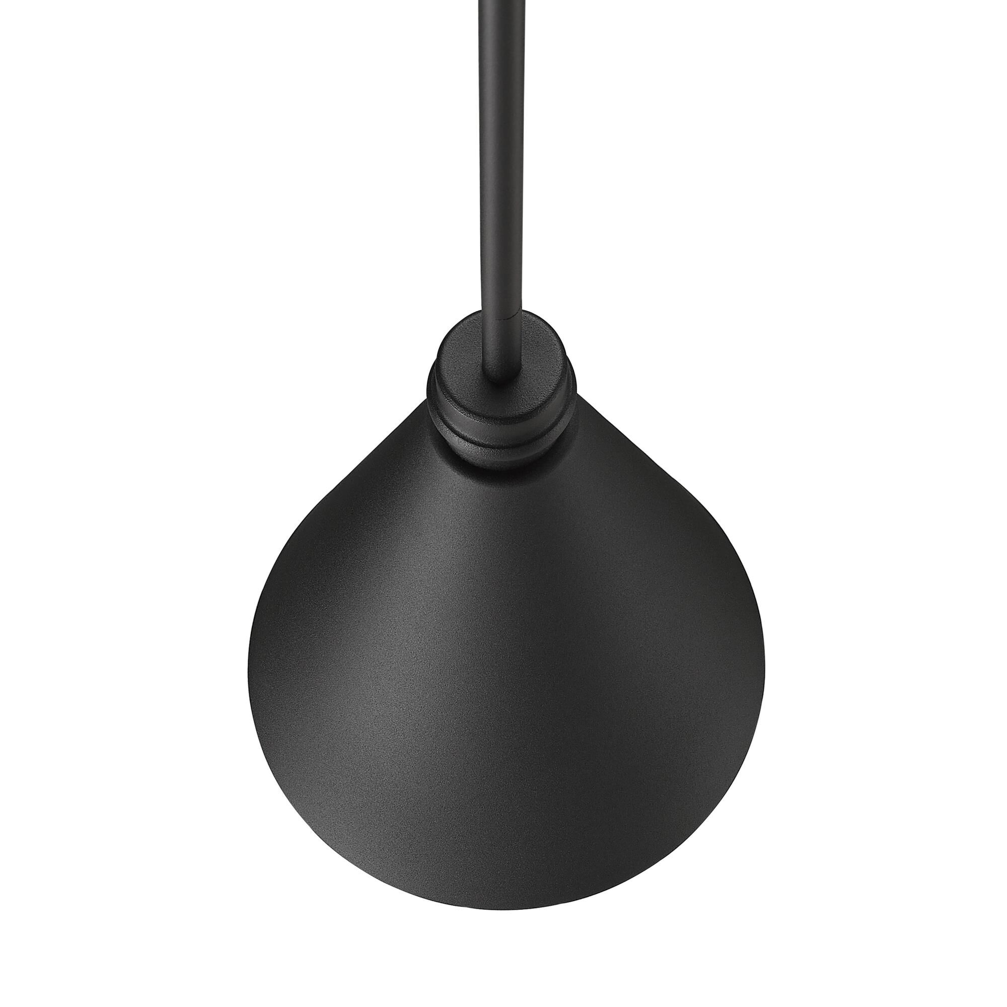 Shown in Textured Black finish and Black shade