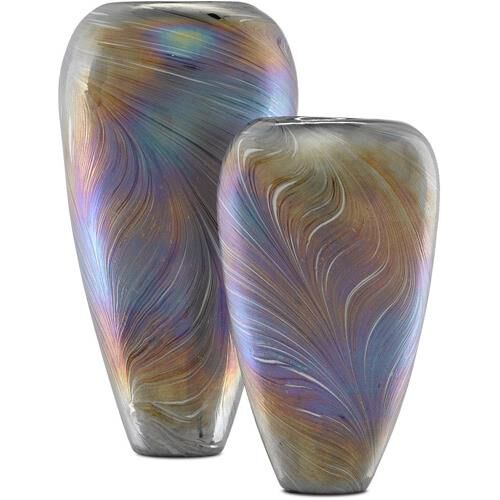 Feather Vase Set of 2 Vase-Urn by Currey and Company