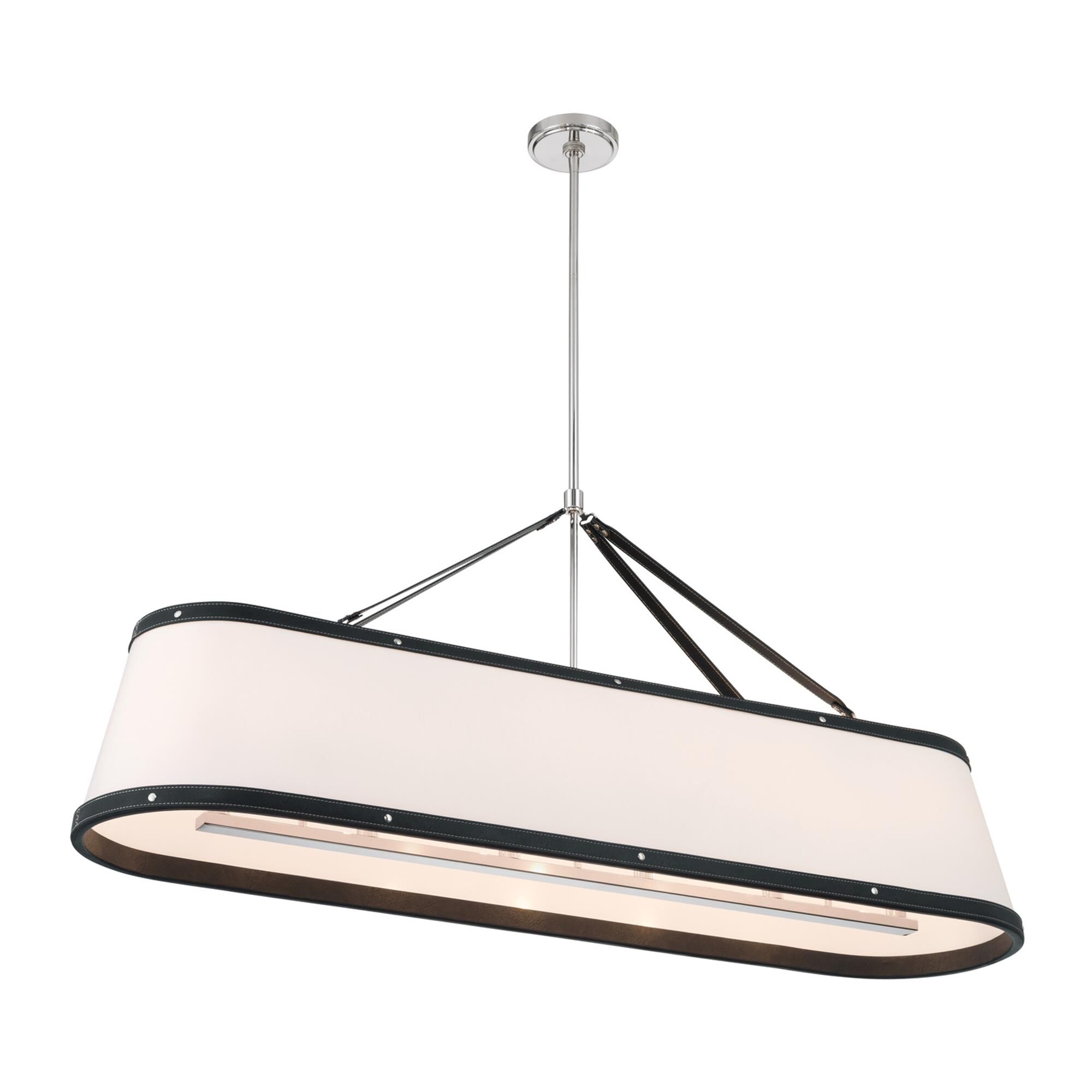 Shown in Polished Nickel finish and Fabric glass and Fabric shade