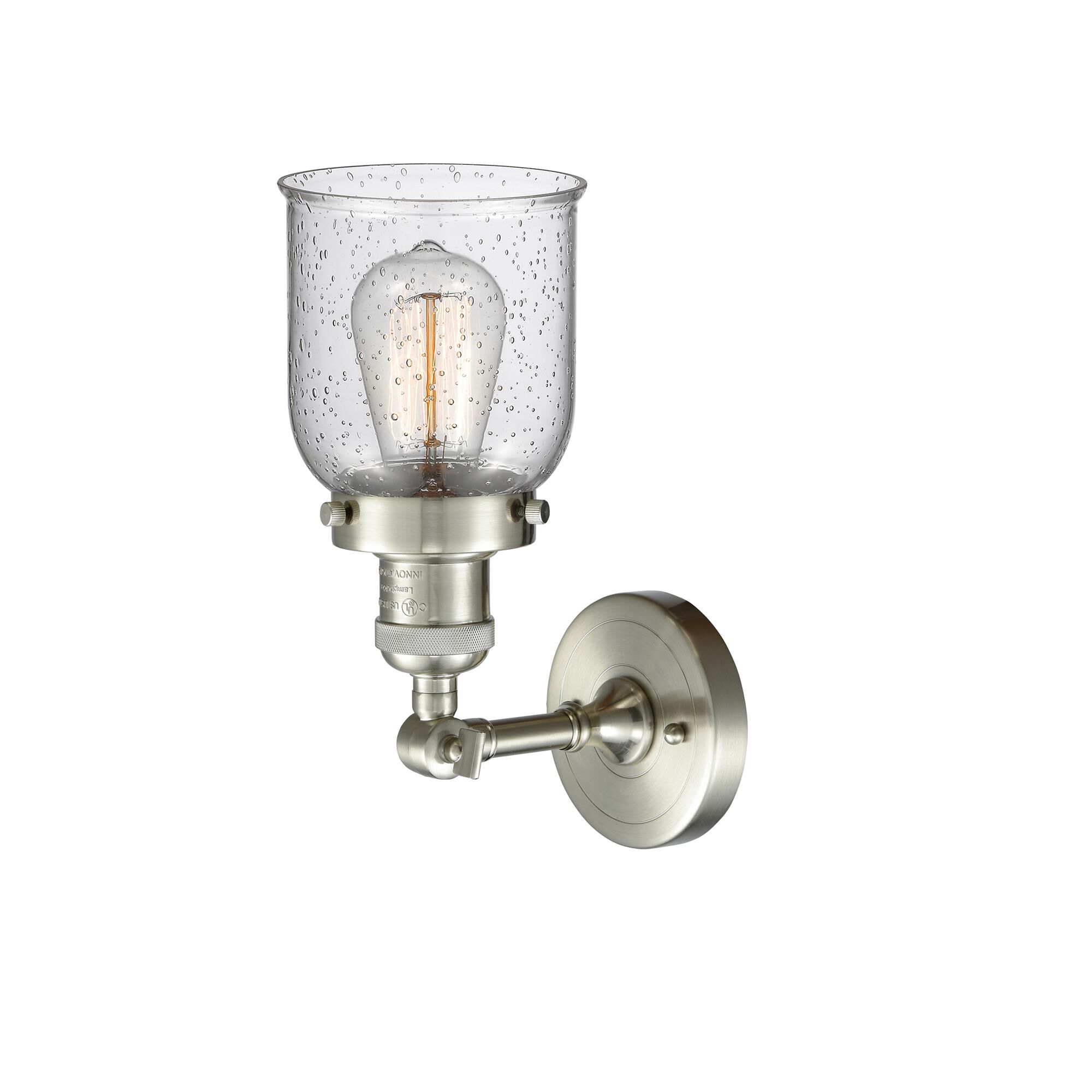 Shown in Brushed Satin Nickel finish and Seedy glass
