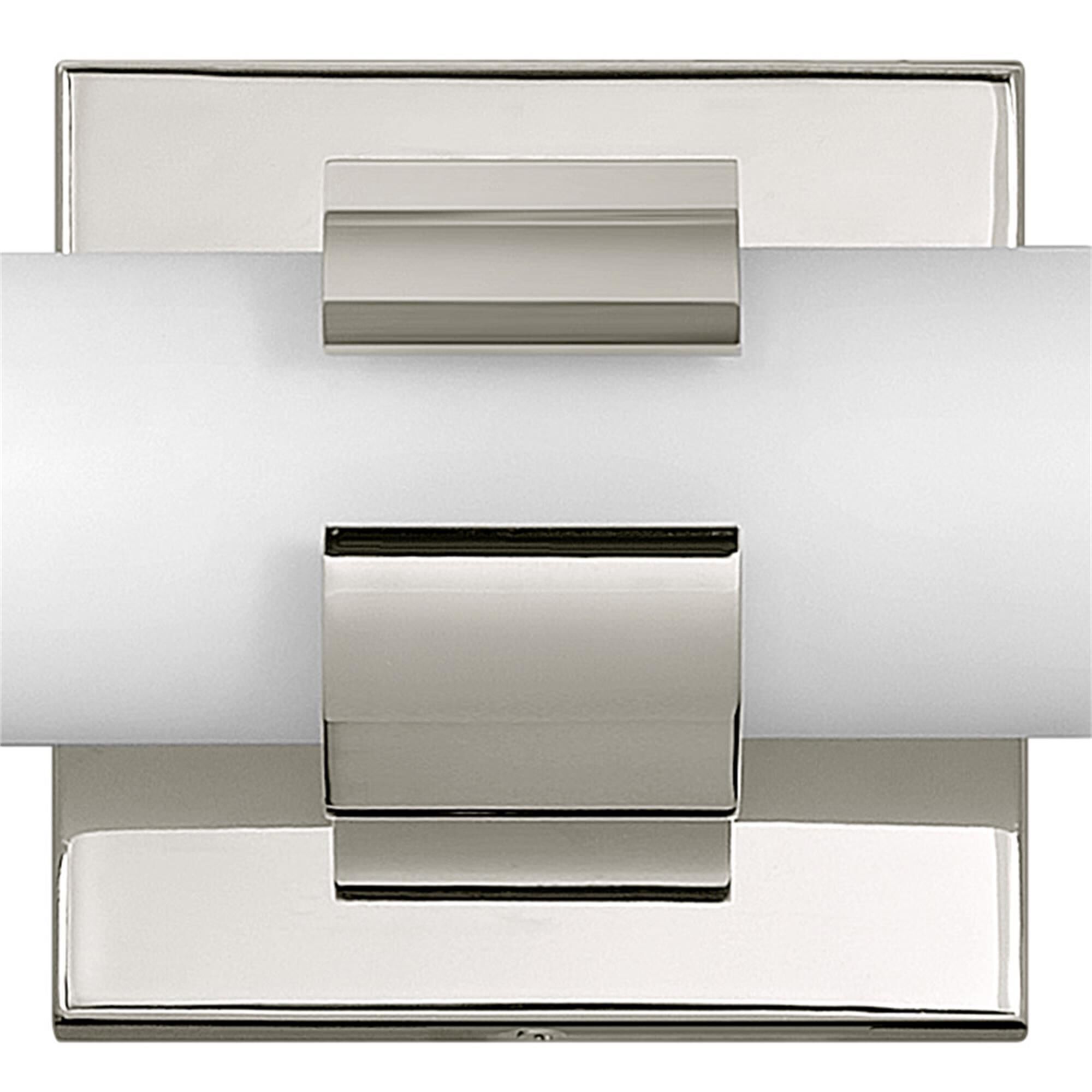 Shown in Polished Nickel finish and Etched White glass