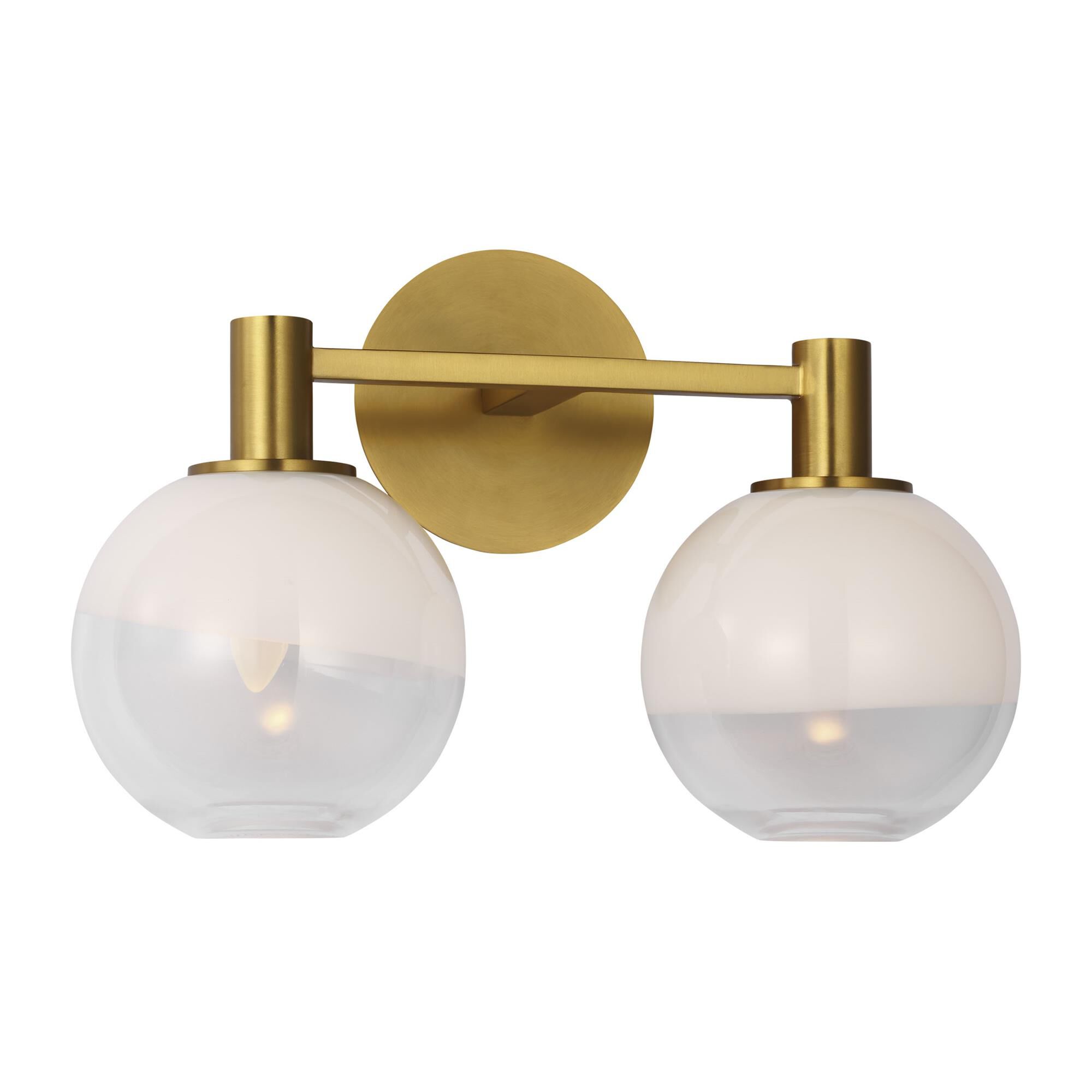 Shown in Burnished Brass finish and Milk and Clear Mix glass