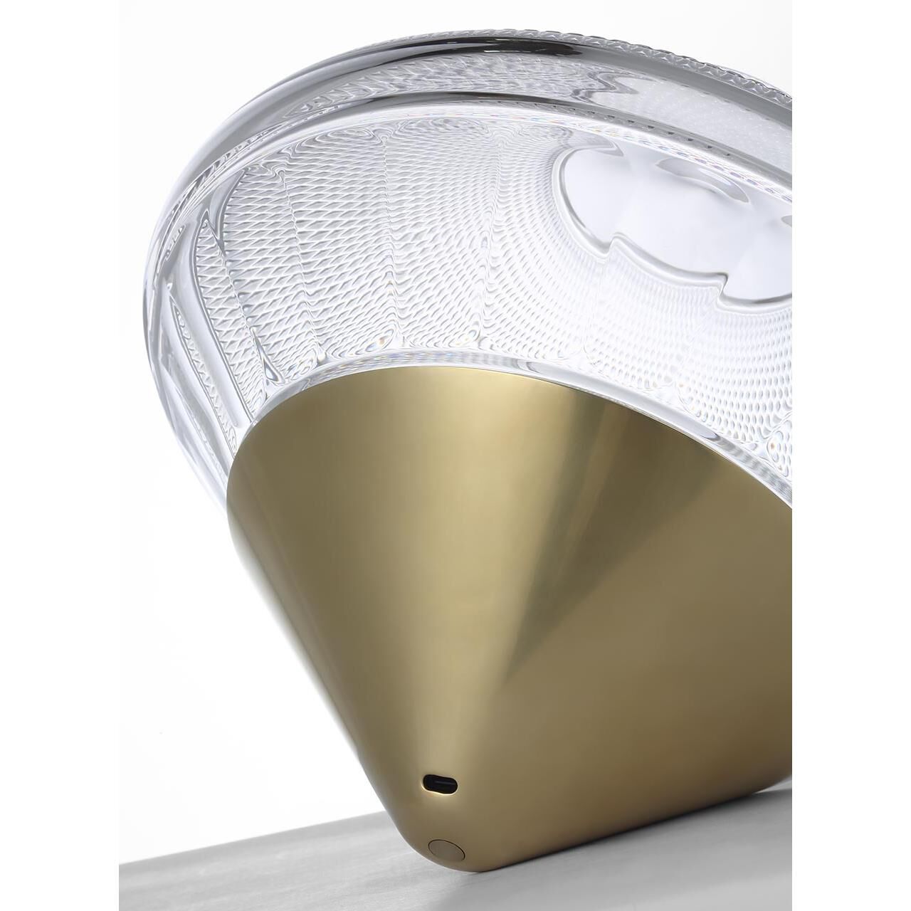 Shown in Natural Brass finish and Clear crystal