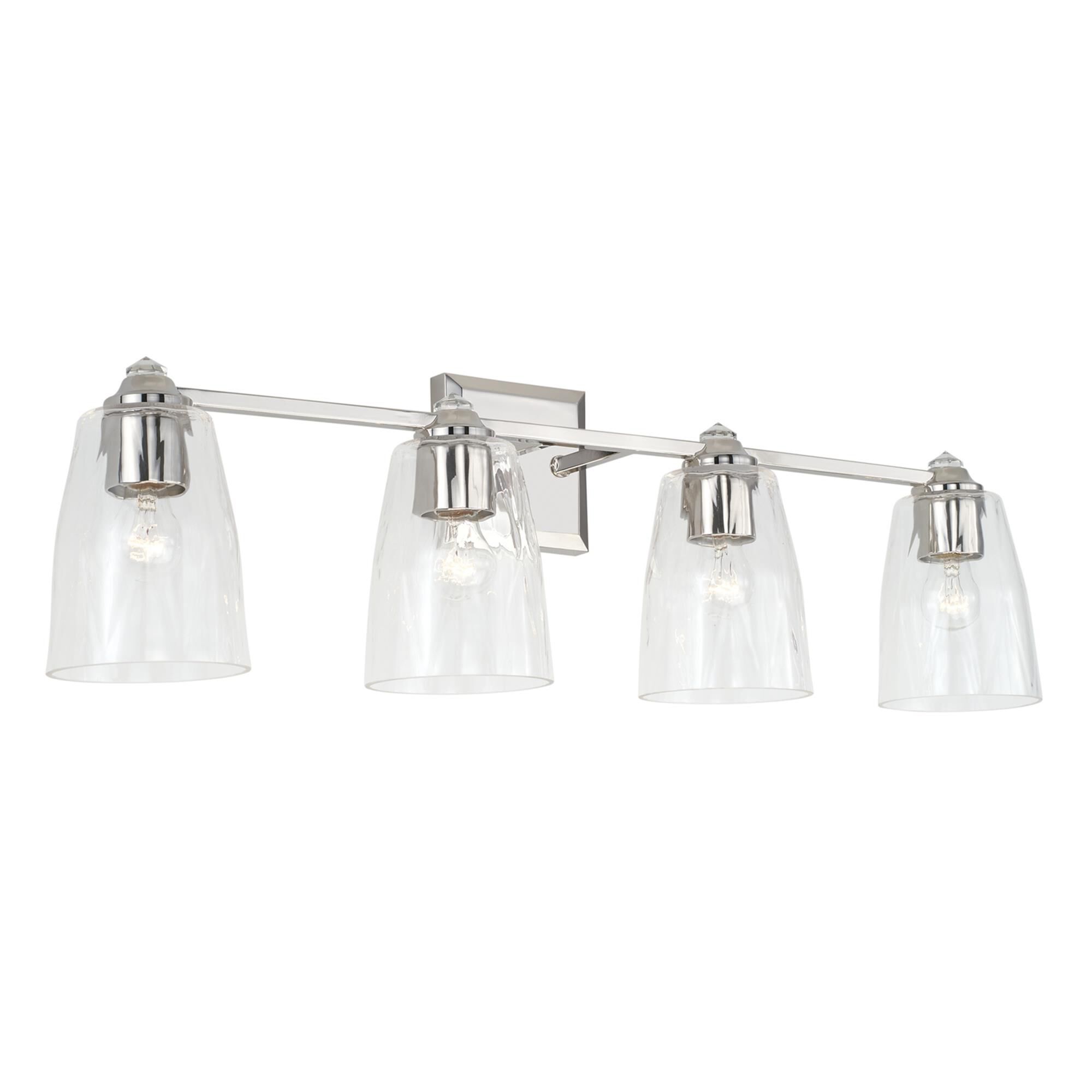 Shown in Polished Nickel finish and Clear glass