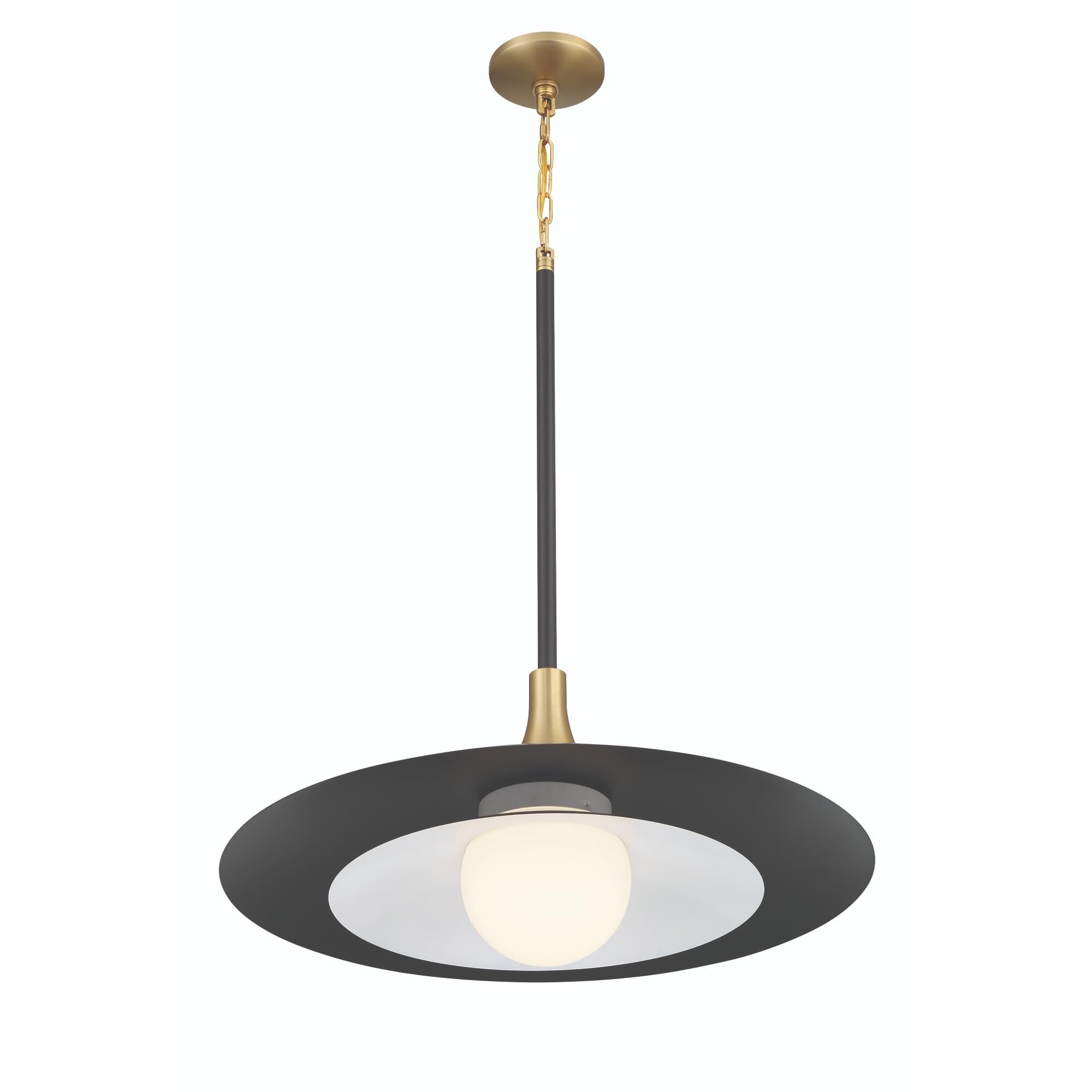 Shown in Black and Gold finish and Frosted Glass glass