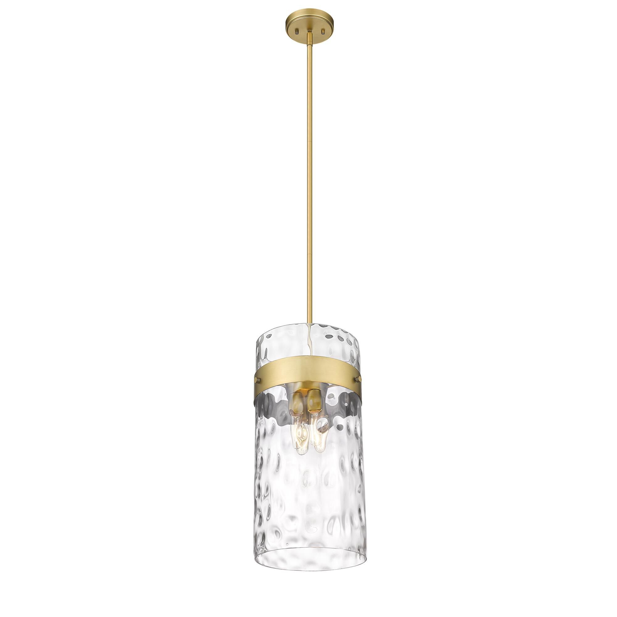 Shown in Rubbed Brass finish and Glass shade