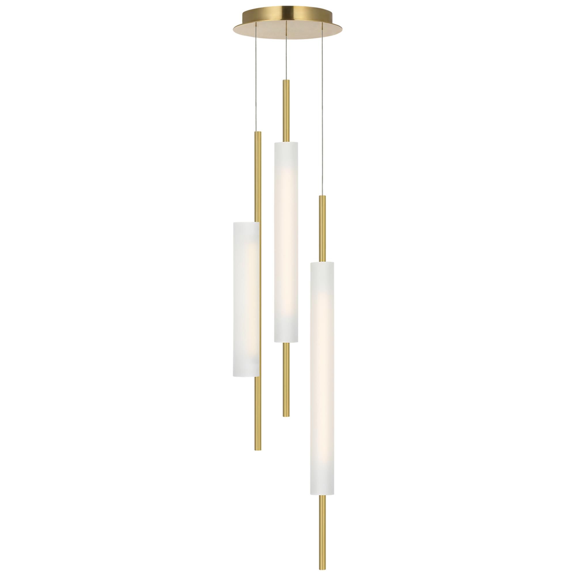 Shown in Soft Brass finish and Soft Etched glass