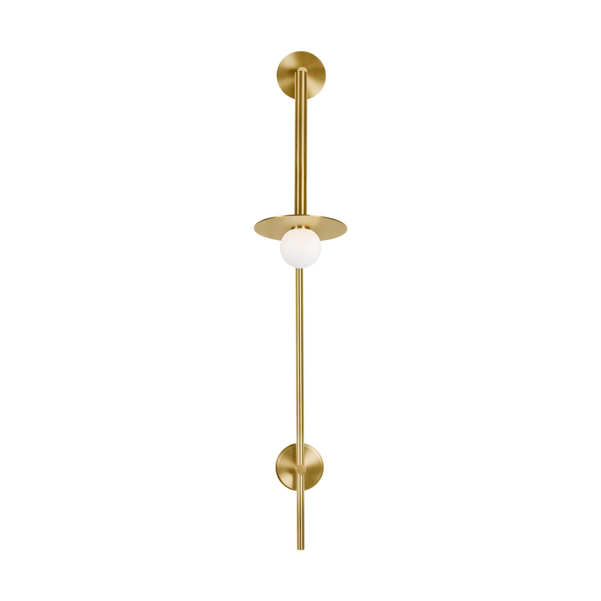 Shown in Burnished Brass finish and Milk Whitesteel glass