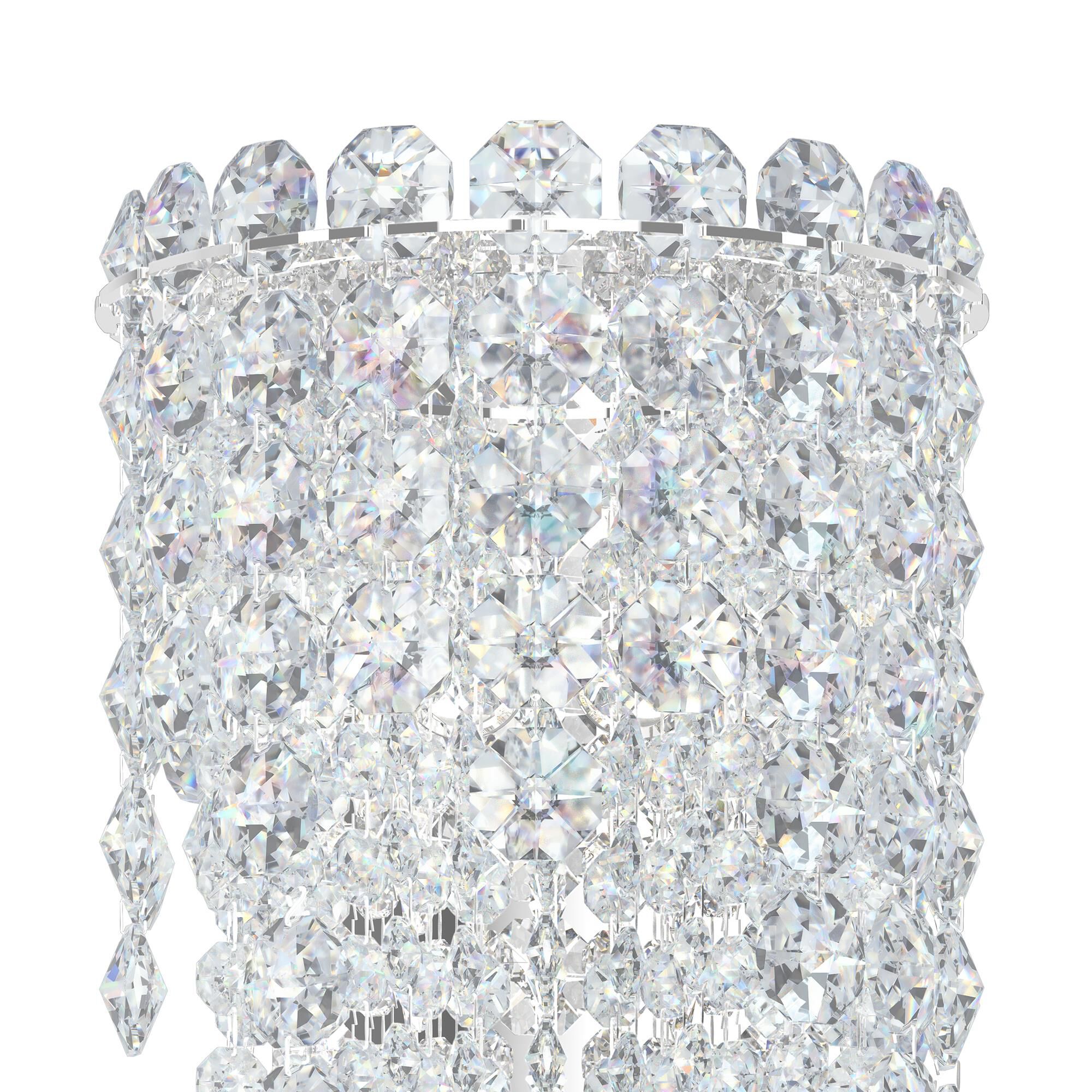 Shown in Polished Stainless Steel finish and Clear Optic crystal