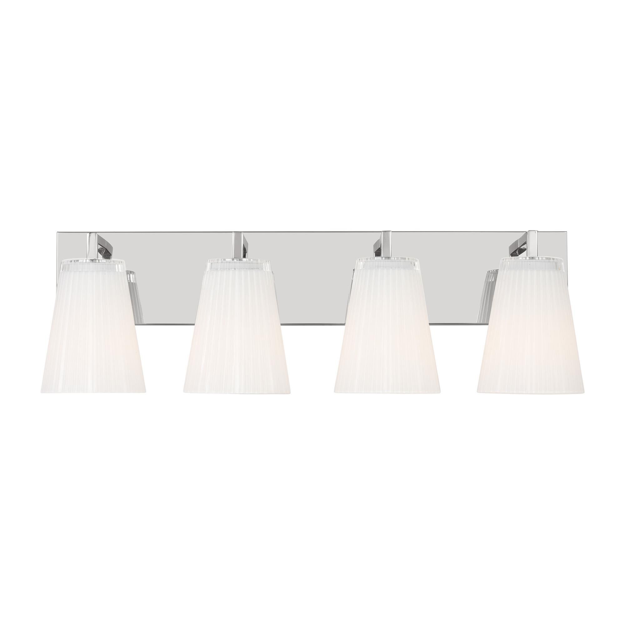 Shown in Chrome finish and Clear Fluted White Paint Inside glass