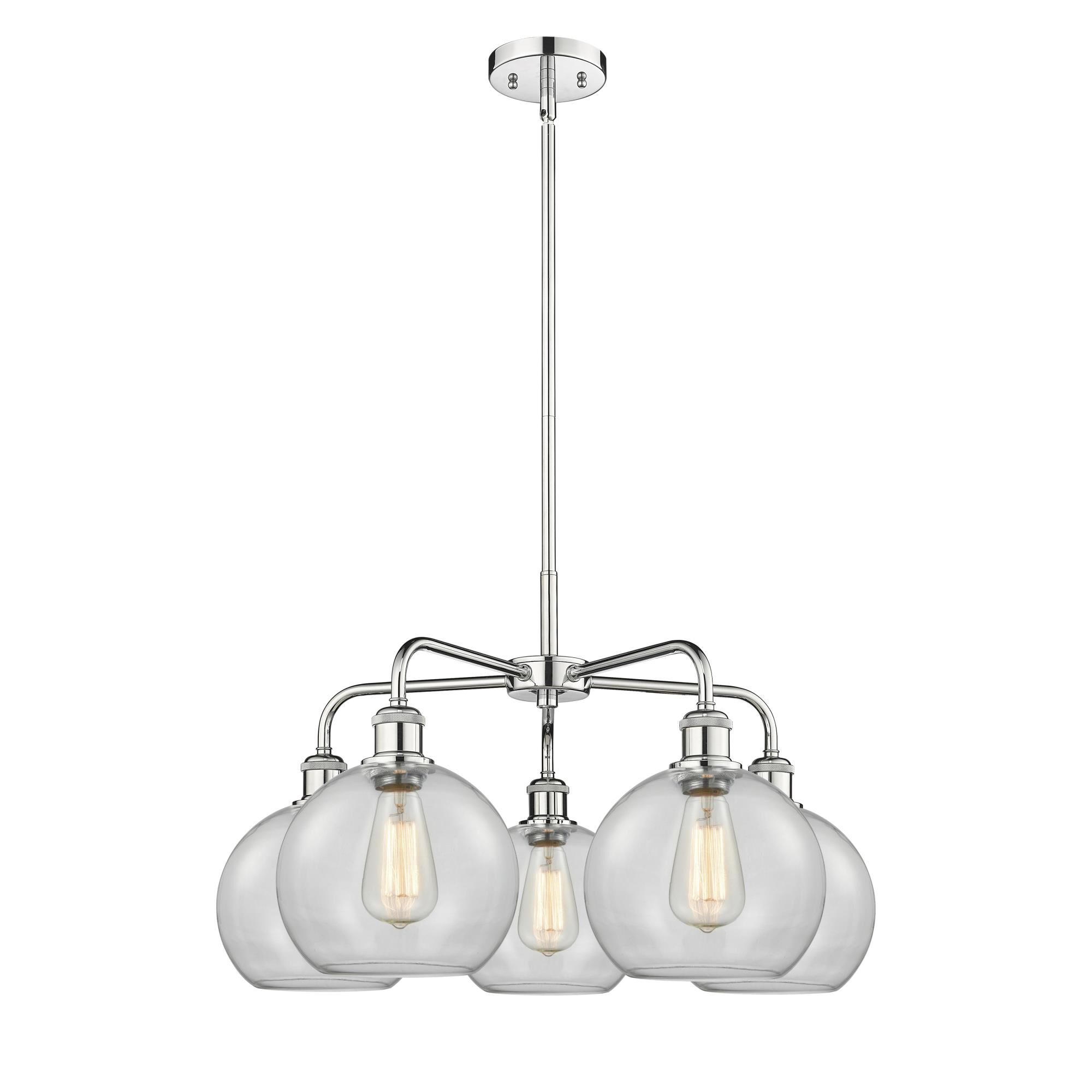 Shown in Polished Chrome finish and Clear glass