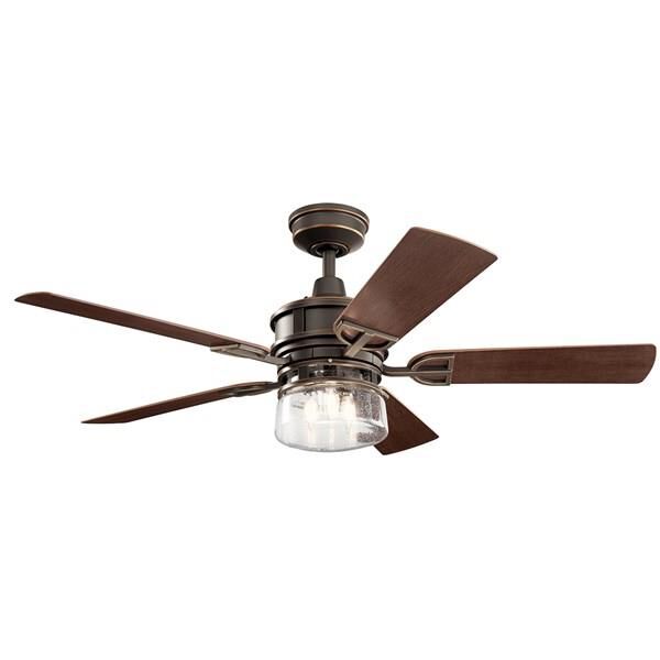 Lyndon Outdoor Rated 52 Inch Ceiling Fan with Light Kit by Kichler Lighting