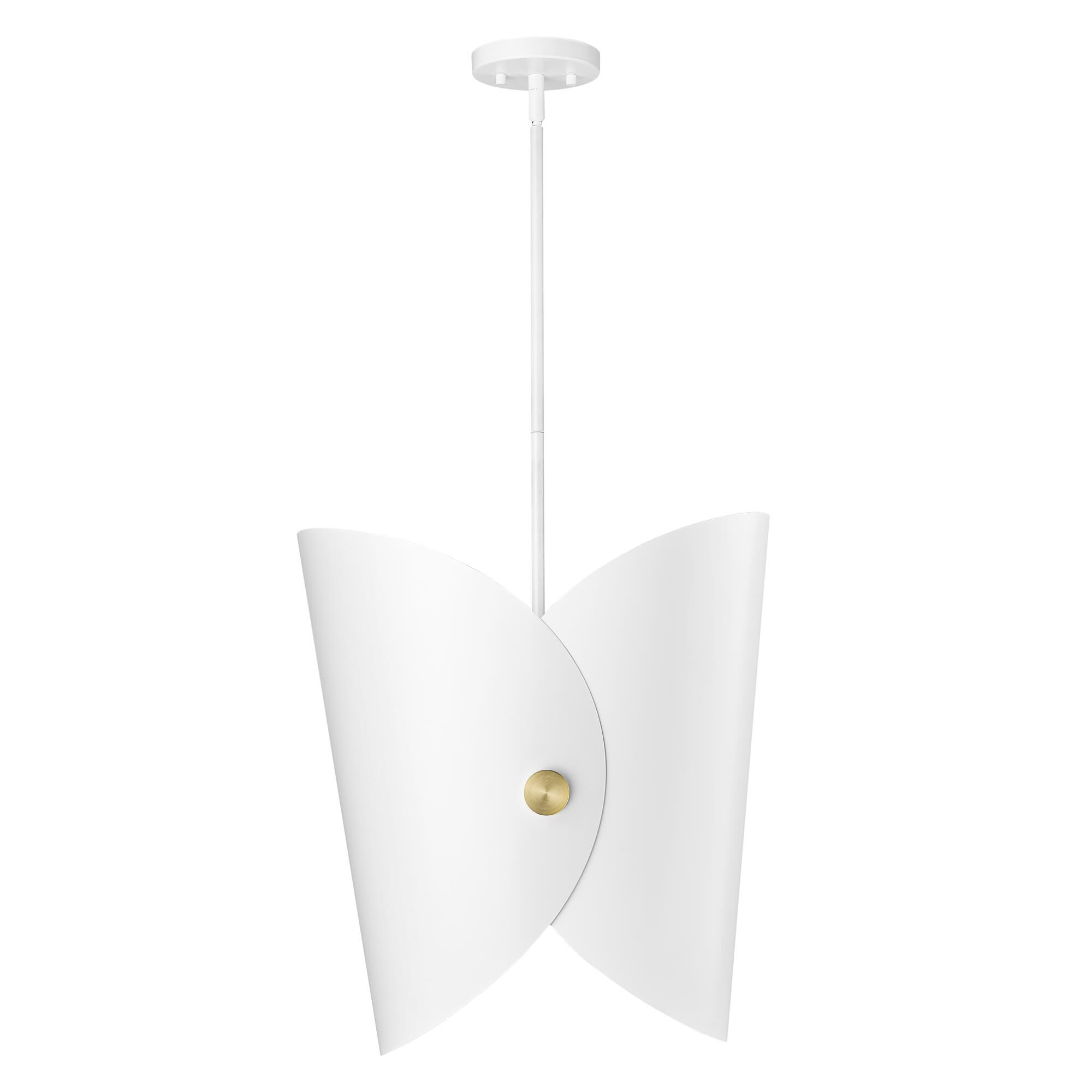 Shown in Matte White finish and Matte White Outer And Gold Inner glass and Matte White Outer And Gold Inner shade