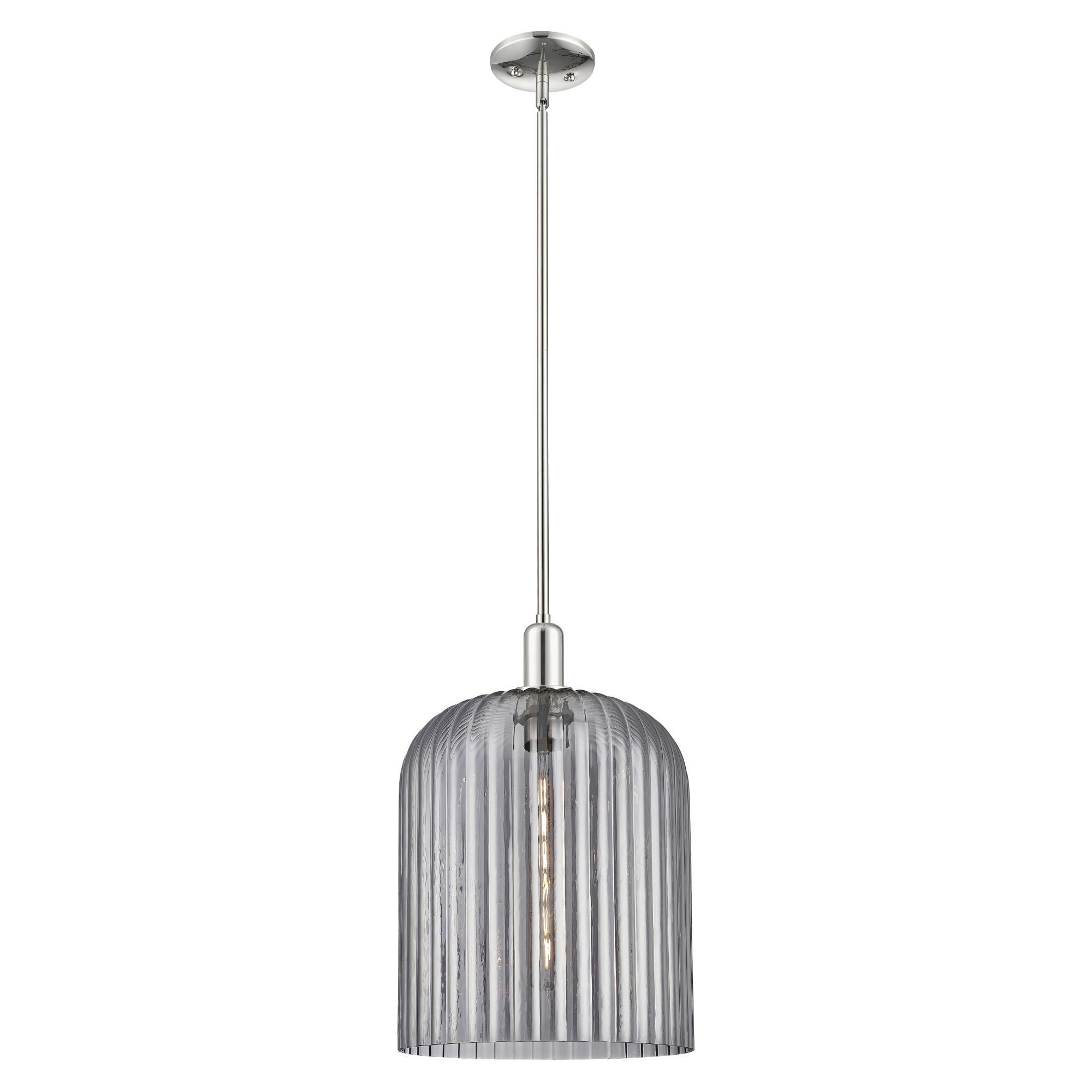 Shown in Polished Nickel finish and Light Smoke glass