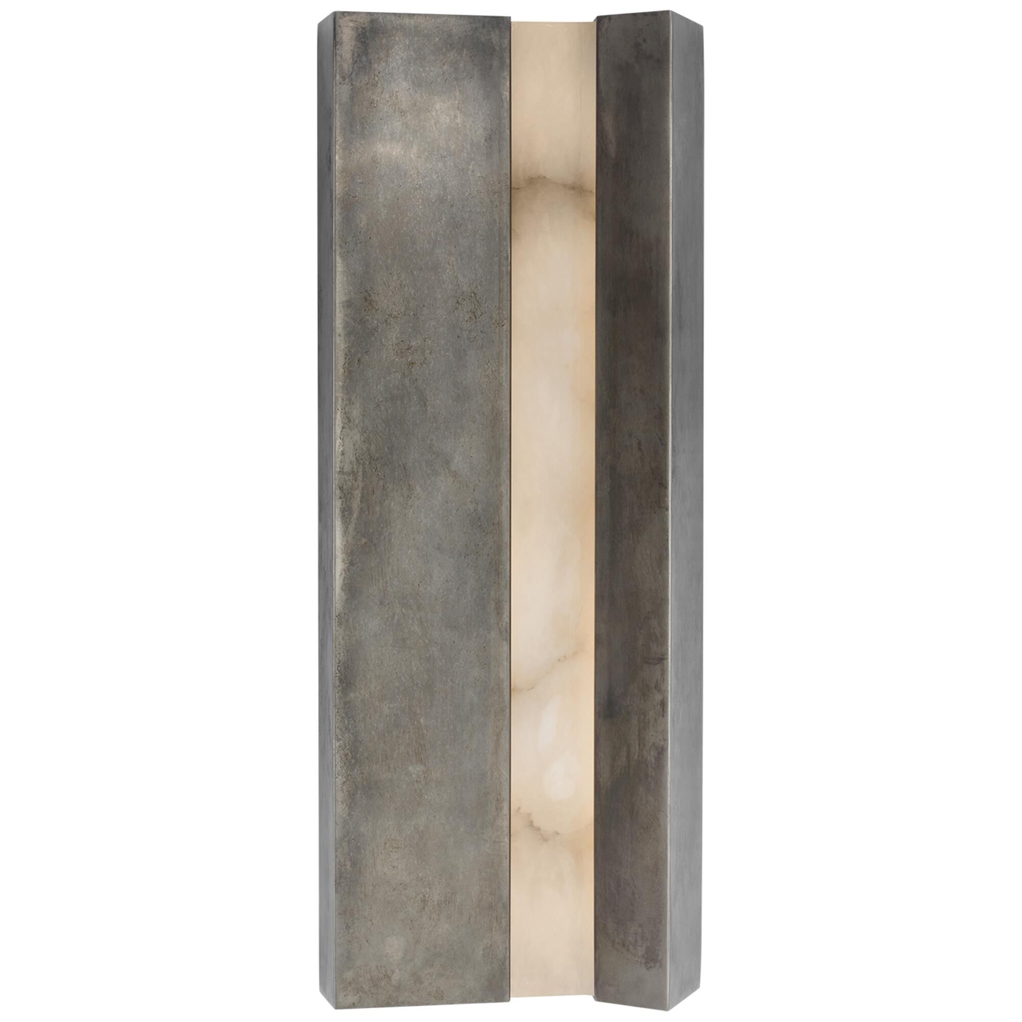 Shown in Mottled Pewter finish and Alabaster shade