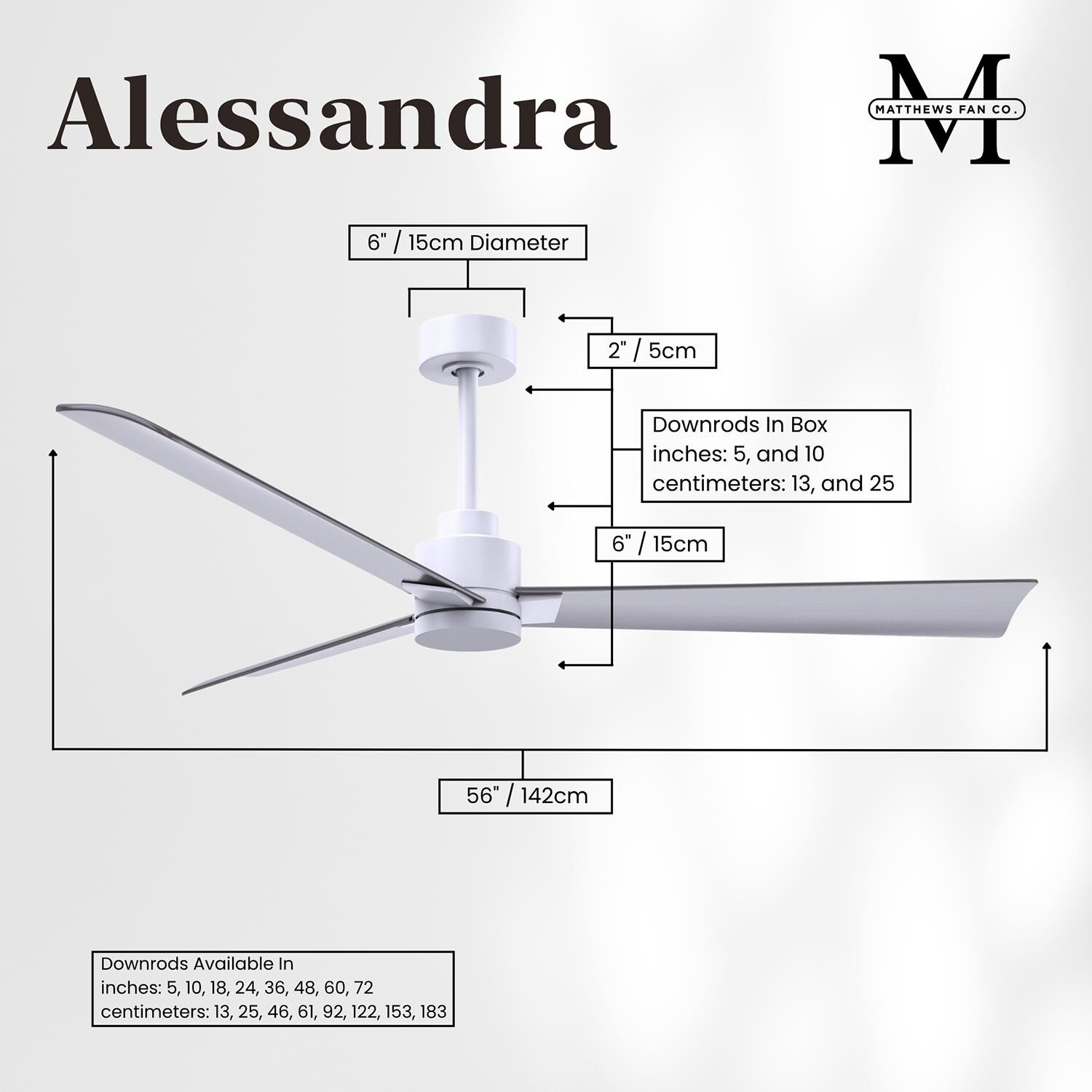 Alessandra 56 Inch Ceiling Fan by Matthews Fan Company