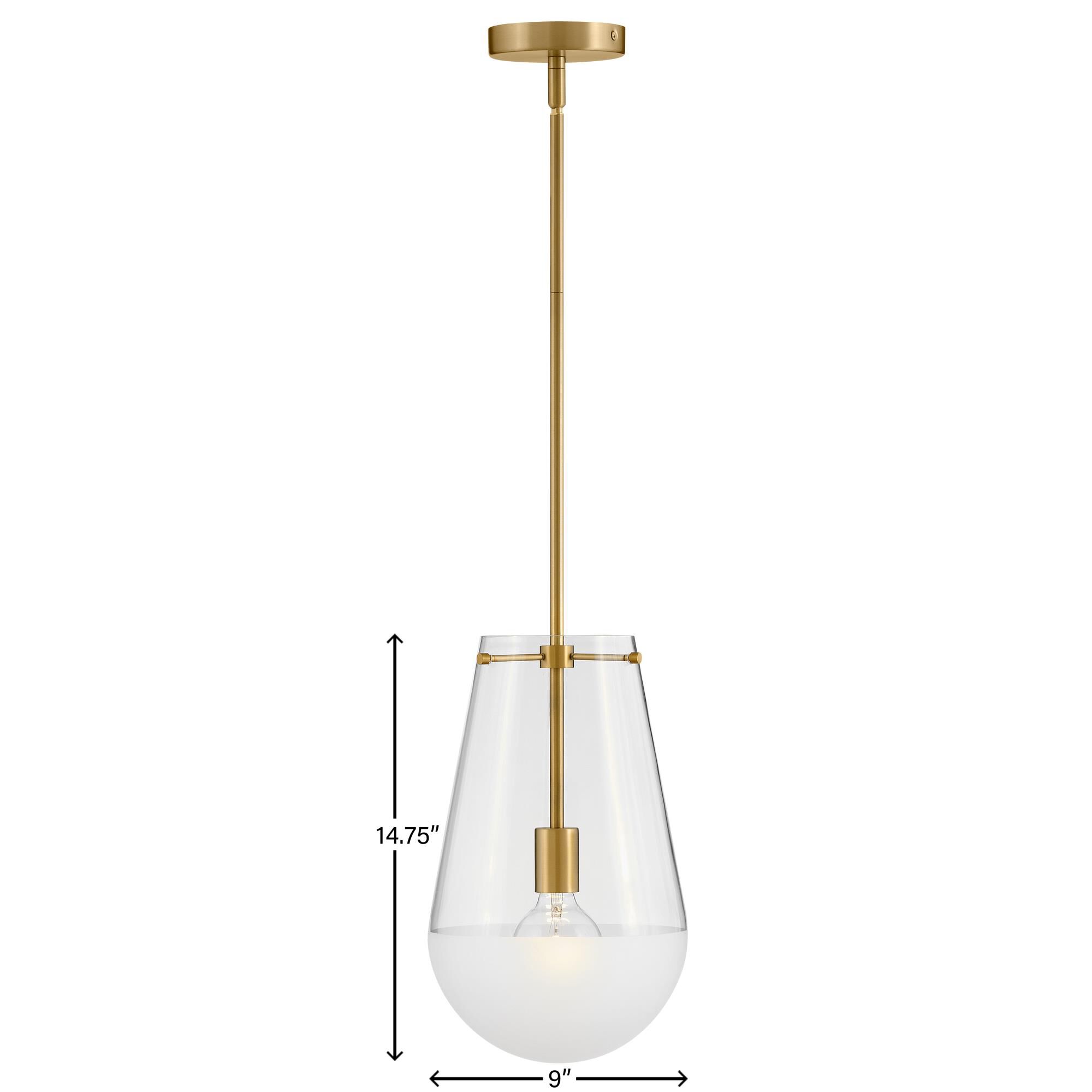 Shown in Lacquered Brass finish and Clear With Etch-Dipped glass