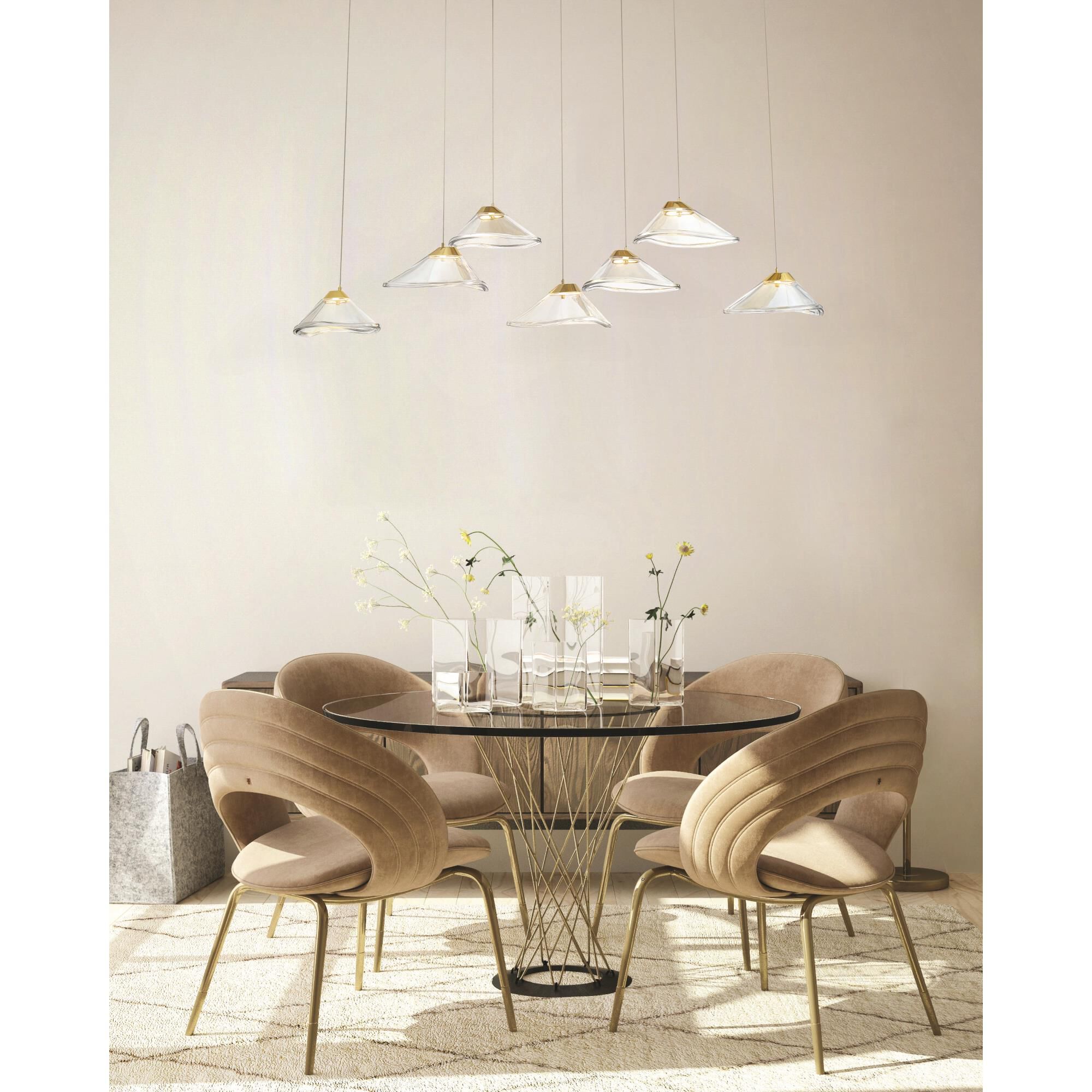Sneer 55 Inch 7 Light LED Multi Light Pendant by Kovacs