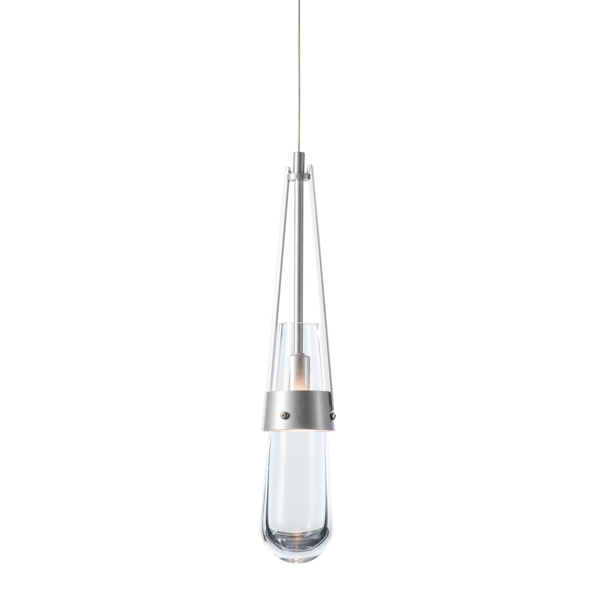 Shown in Sterling finish and Clear  glass