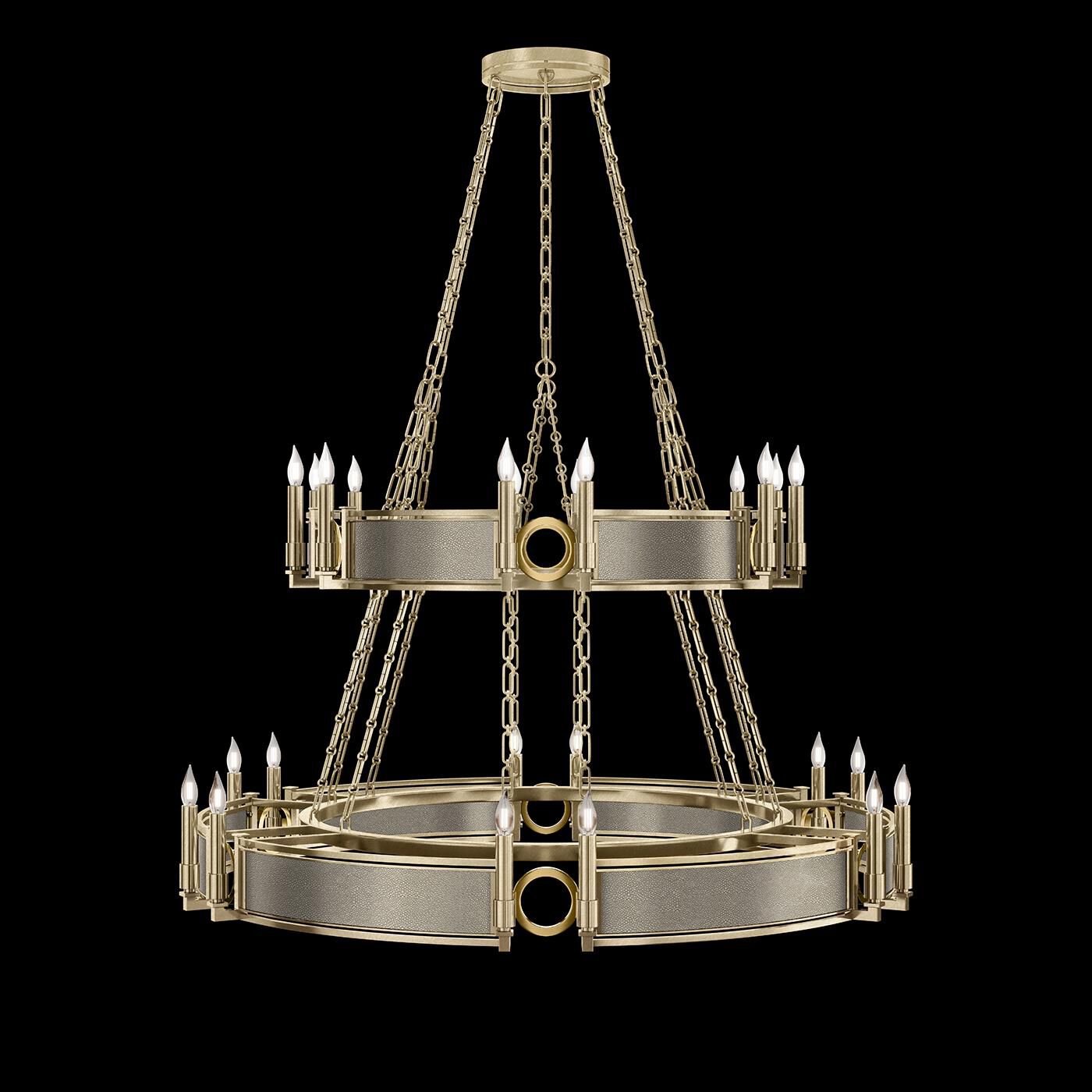 Shown in Soft Gold Leaf and Brass  finish and Coco accent