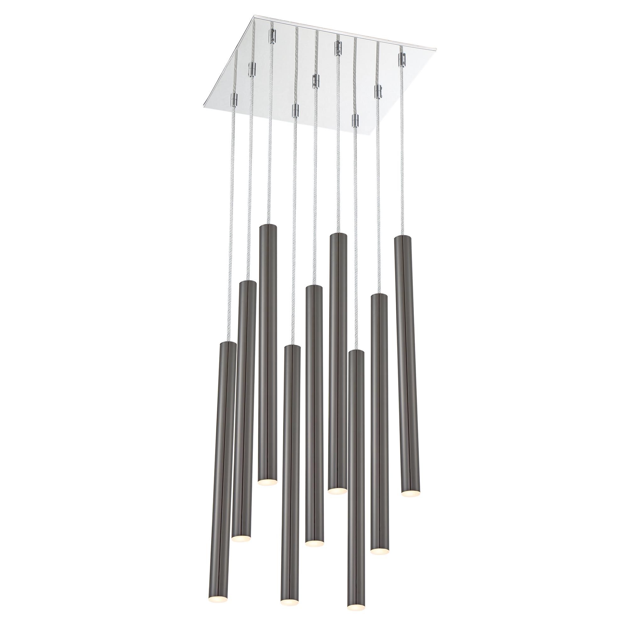Shown in Chrome finish and Steel glass and Steel shade