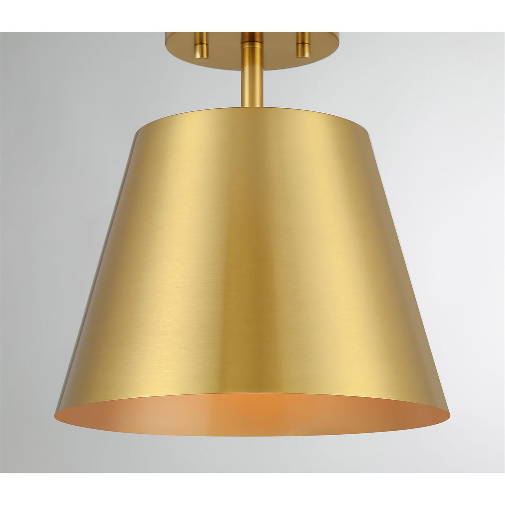 Shown in Natural Brass finish and Metal shade