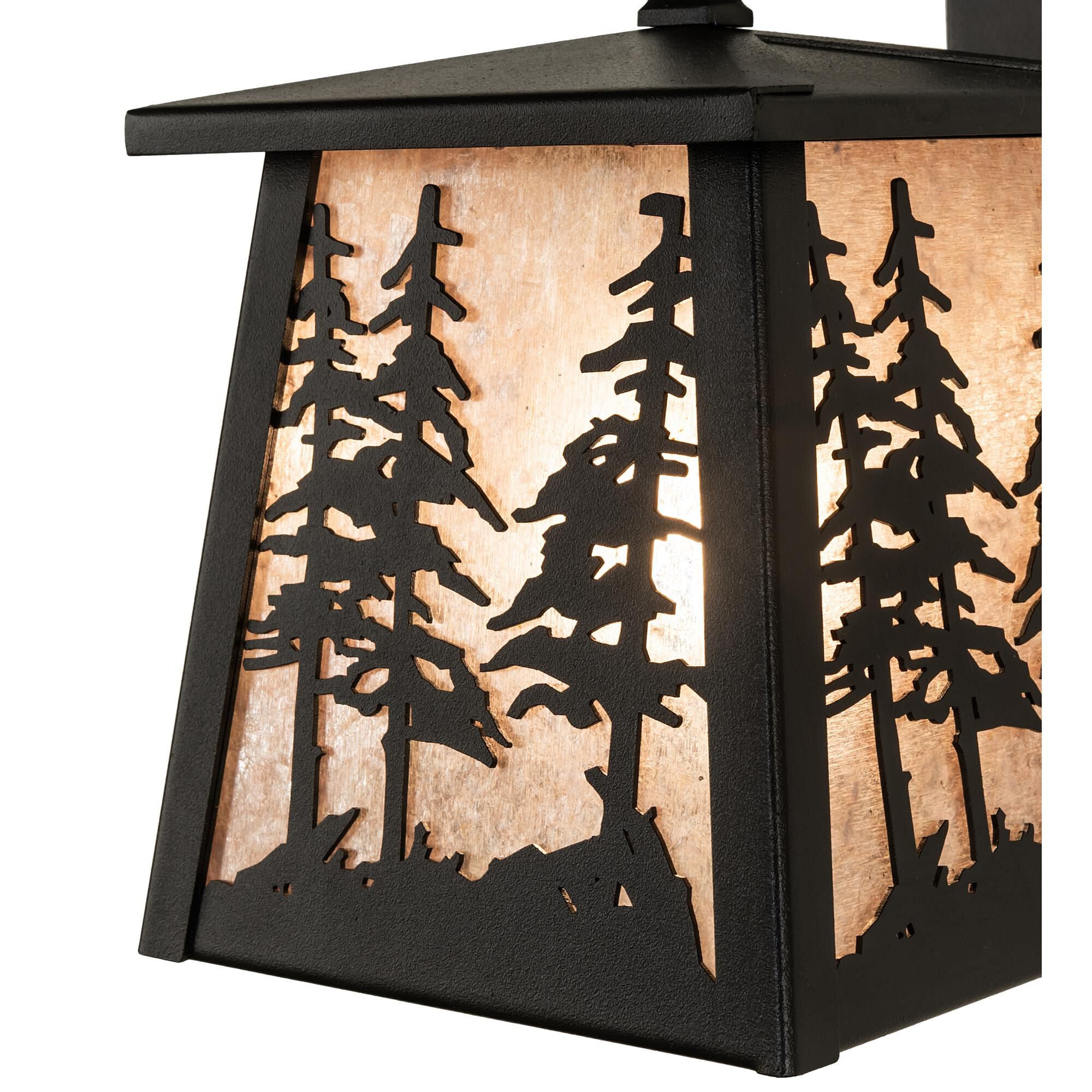 Shown with Black Metal Finish;Silver Mica glass