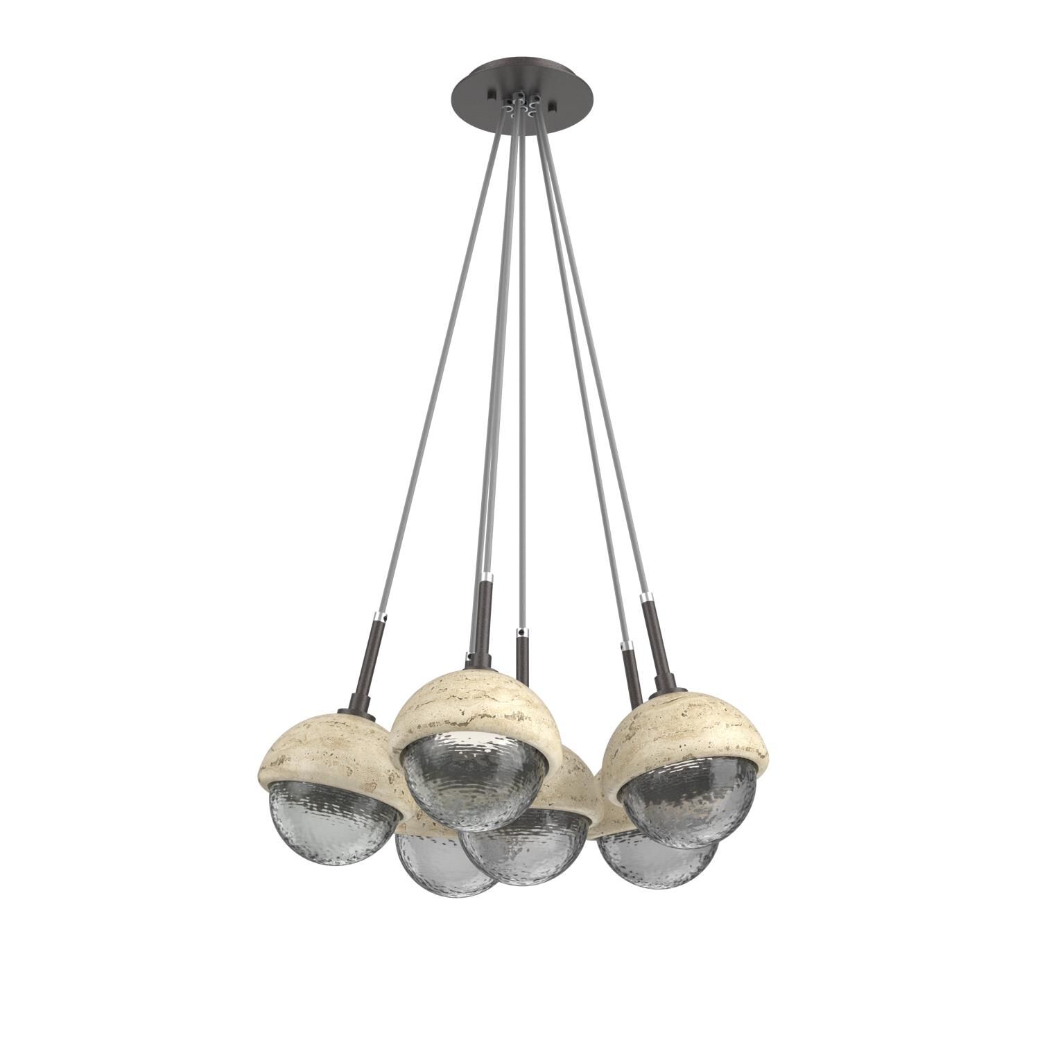 Shown in Graphite finish and Smoke glass and Travertine Stone accent