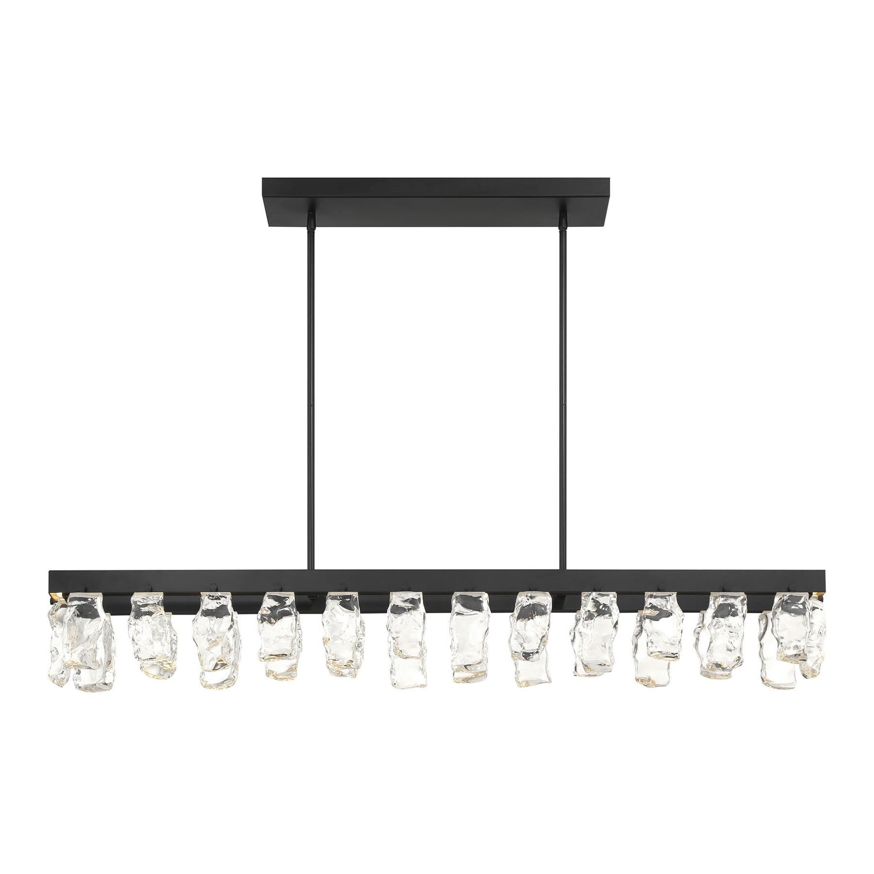 Shown in Coal finish and Faux Rock Crystal glass