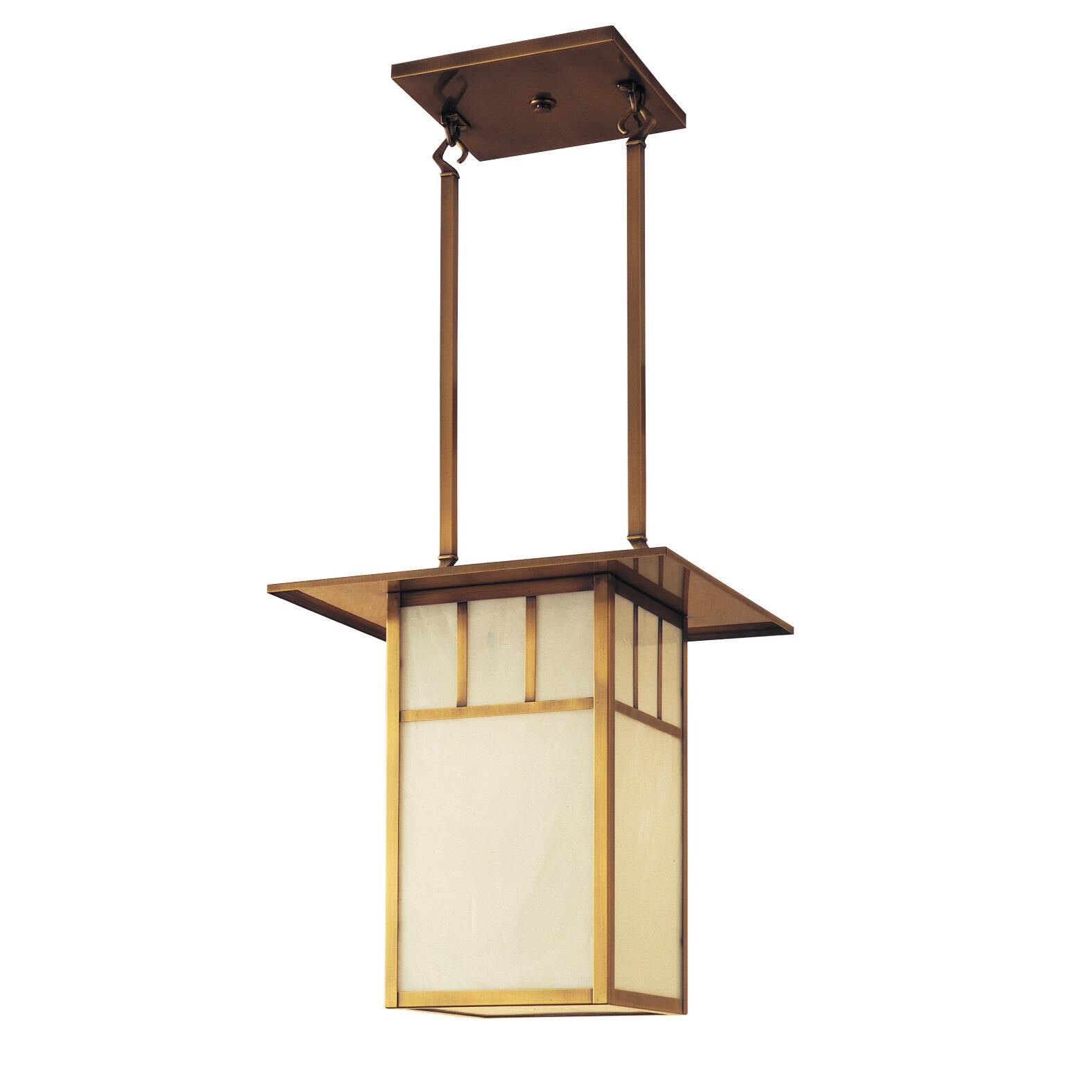 Shown in Antique Brass finish and White Opalescent glass and Double T-Bar accent