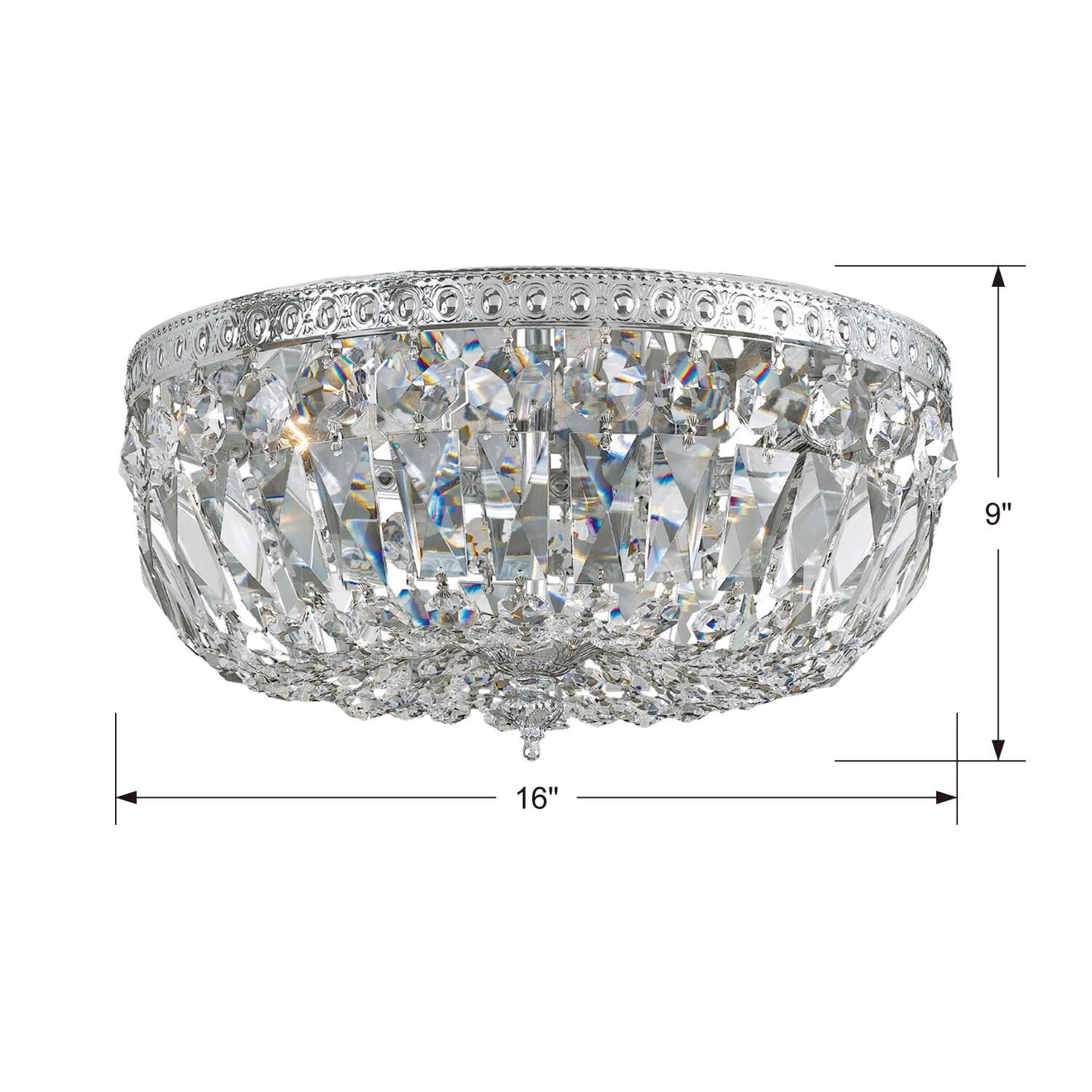 Shown in Polished Chrome finish and Hand Cut Crystal crystal and Lead Crystal glass