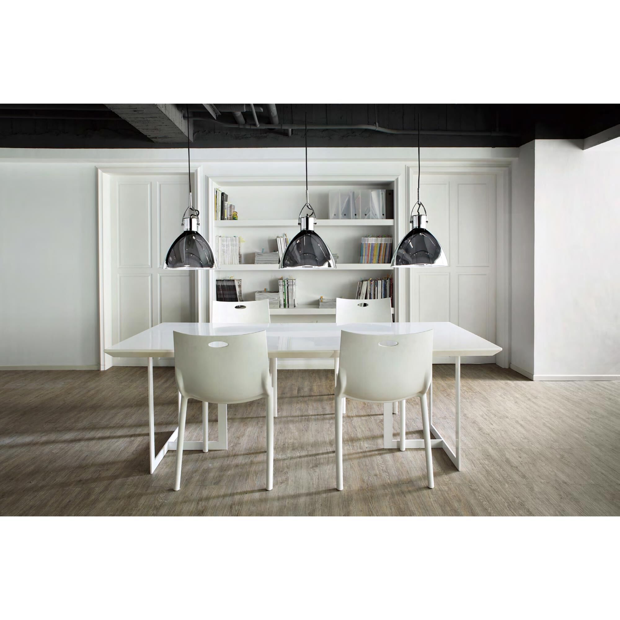 Shown in Chrome finish and Steel shade