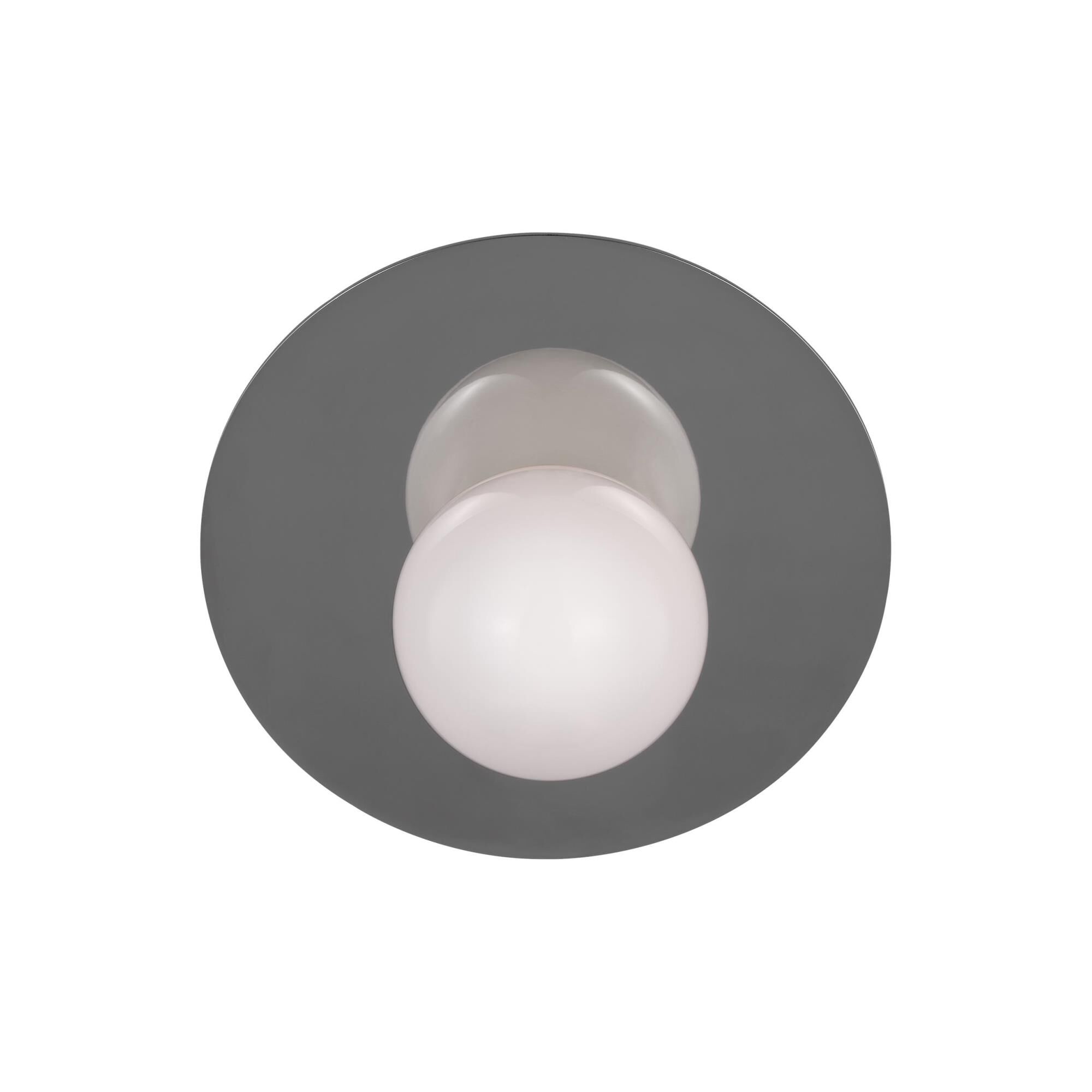 Shown in Polished Nickel finish and White Glass shade