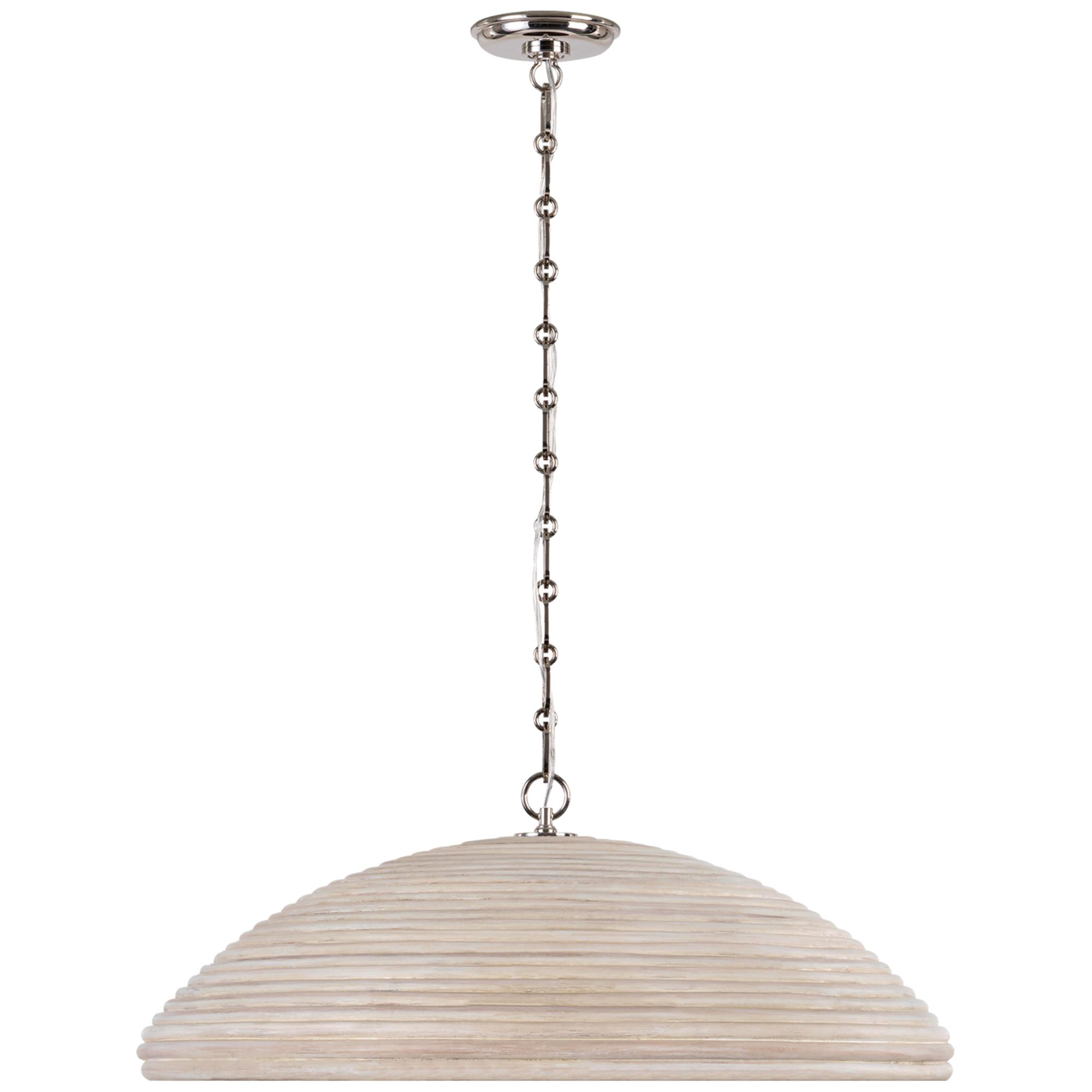 Shown in Polished Nickel finish and Ash Rattan shade